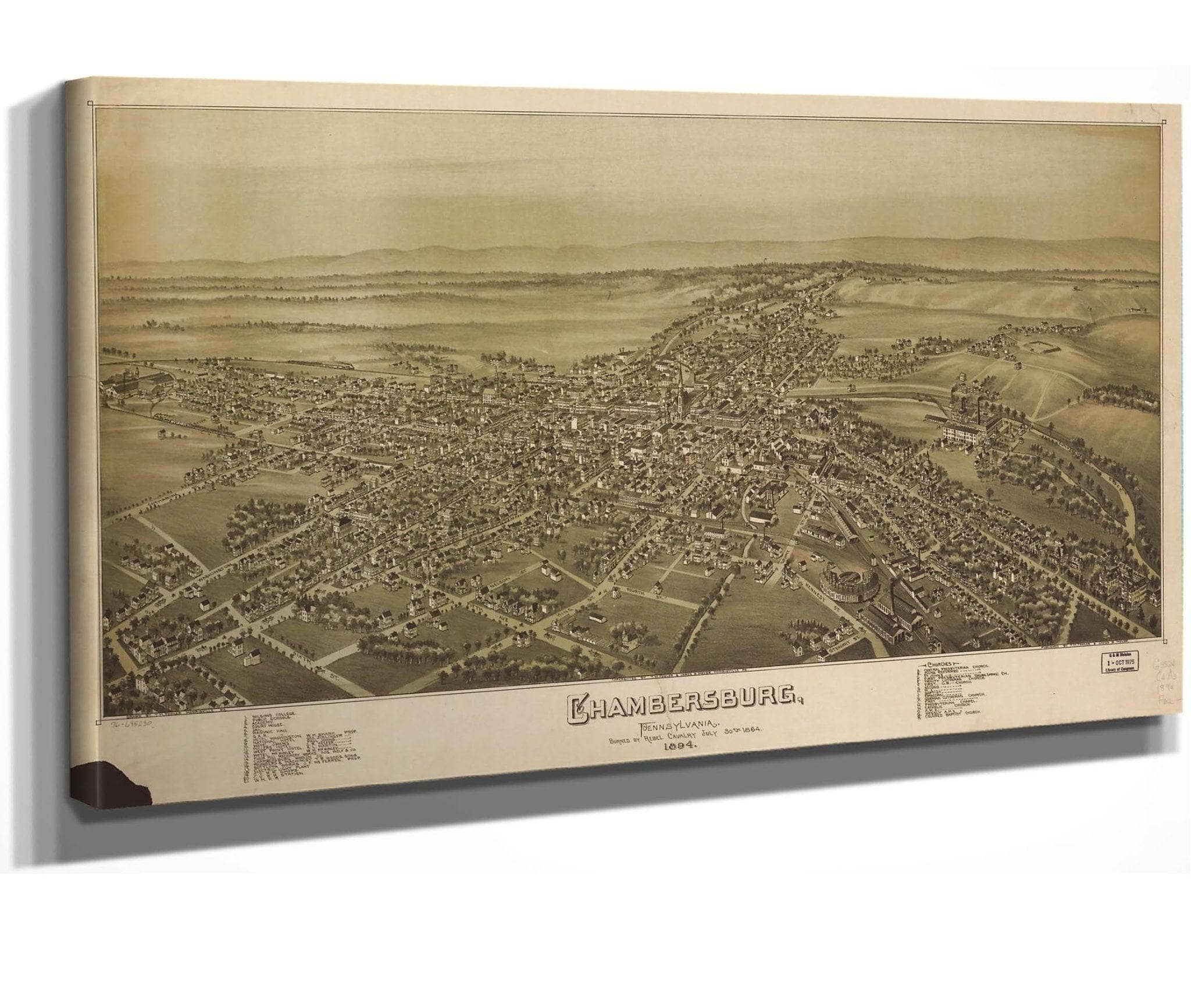 Chambersburg Pennsylvania Burned By Rebel Cavalry July 30th 1864 State Of Pennsylvania