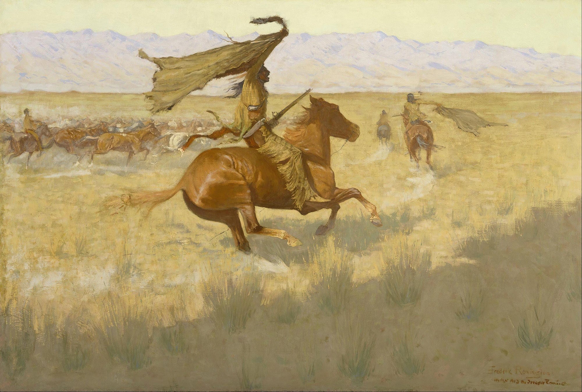 Change Of Ownership The Stampede Horse Thieves by Frederic Remington - Image 2