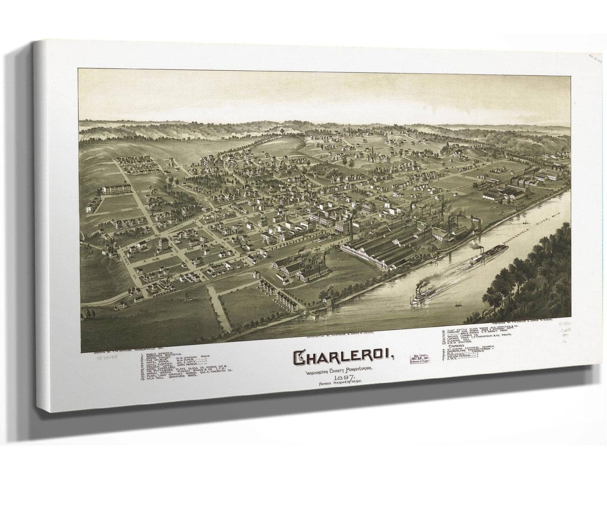 Charleroi Washington County Pennsylvania 1897 State Of Pennsylvania