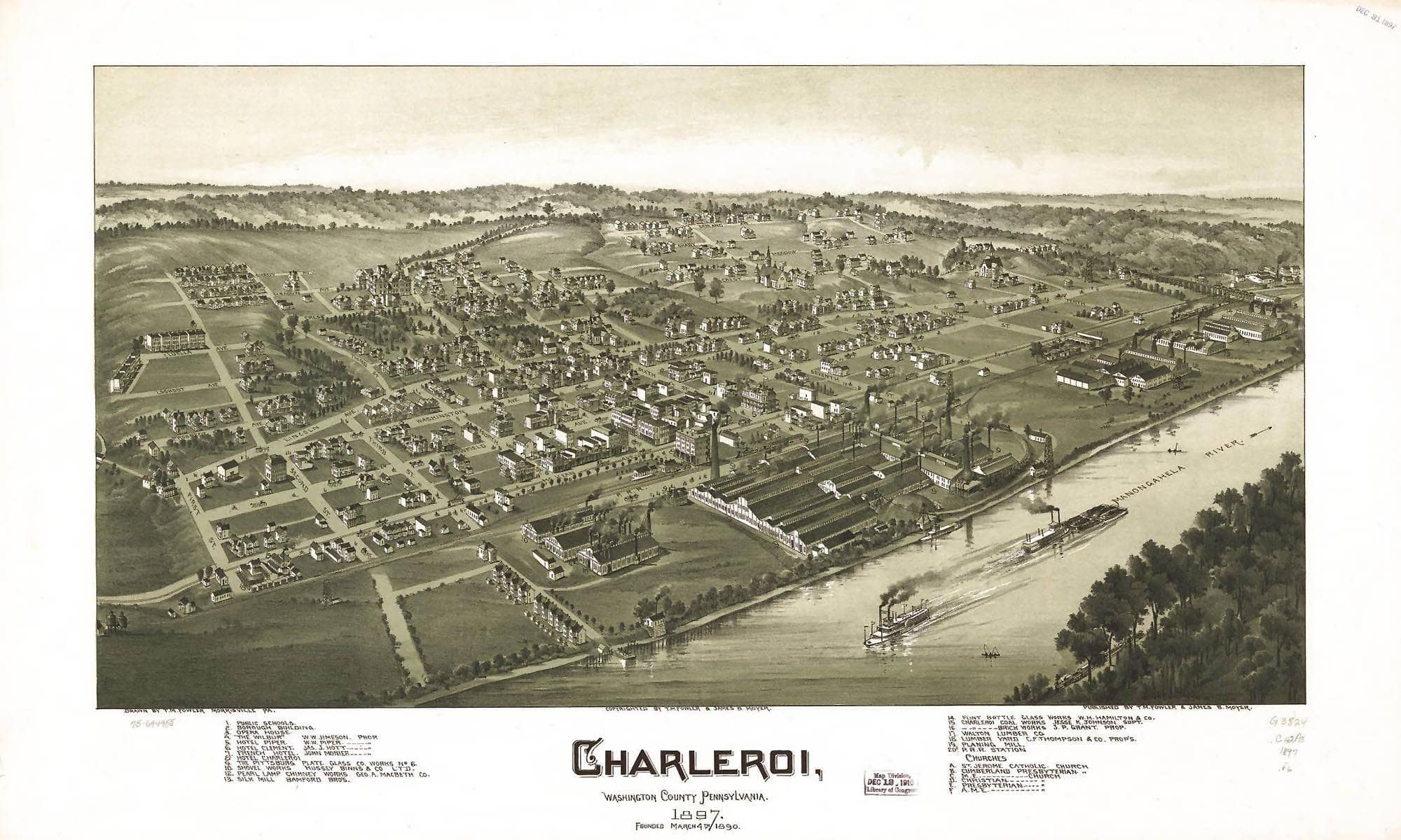 Charleroi Washington County Pennsylvania 1897 State Of Pennsylvania - Image 7
