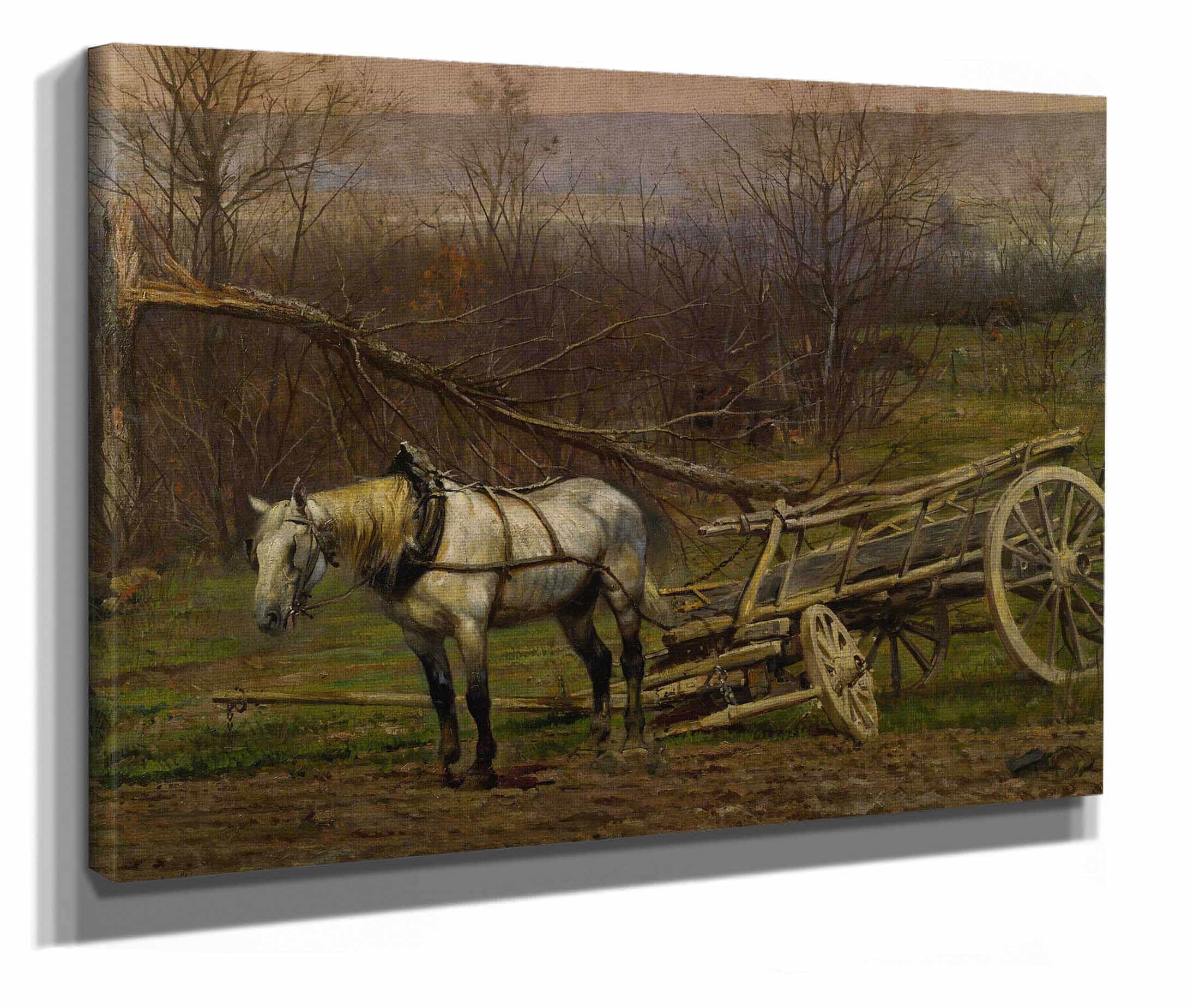 Charrette Attelee Dun Cheval Blanc by Jean Baptiste Edouard Detaille - Image 2