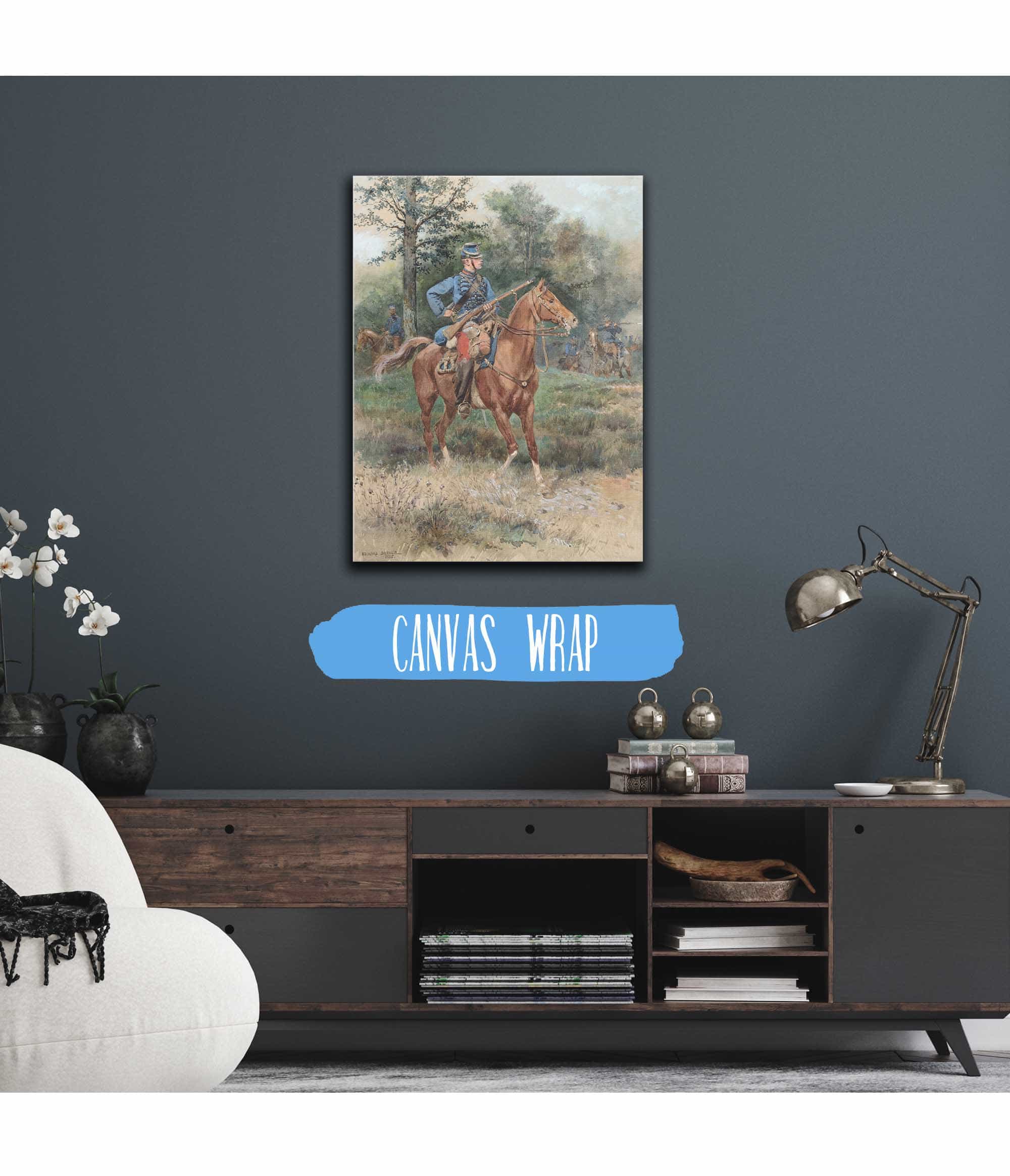 Chasseur A Cheval Soldier On Horseback by Jean Baptiste Edouard Detaille - Image 3