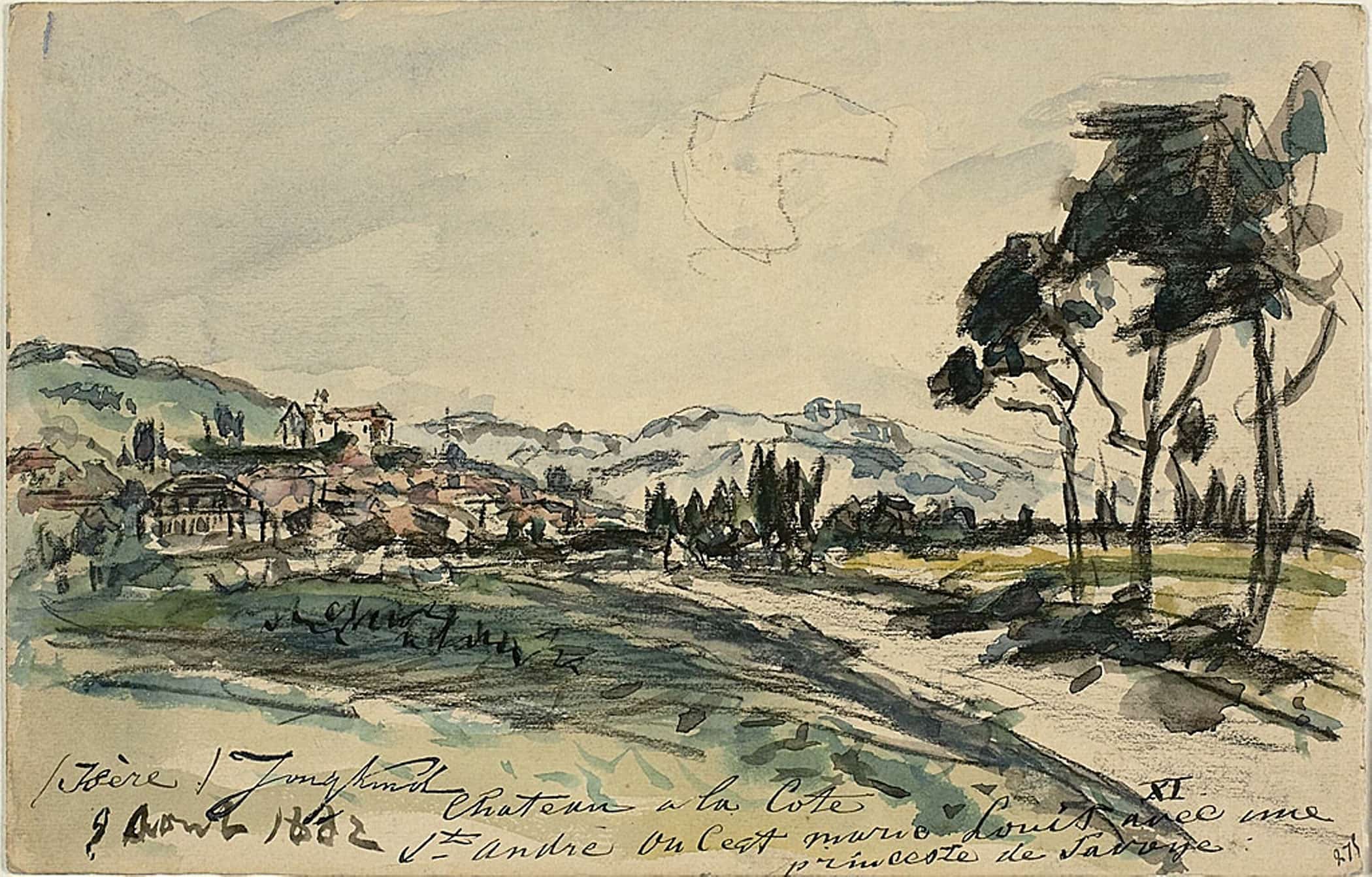 Chateau Cote Saint Andre by Johan Barthold Jongkind - Image 2