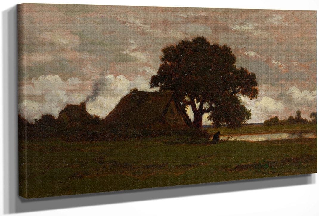 Chaumieres Near The Pond 1850 By Theodore Rousseau