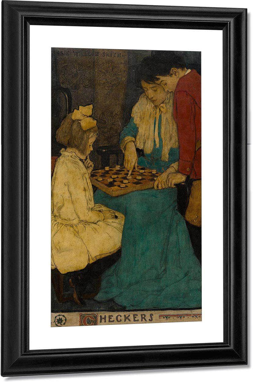 Checkers Scribners Magazine Illustration December 1902 By Jessie Willcox Smith - Image 3