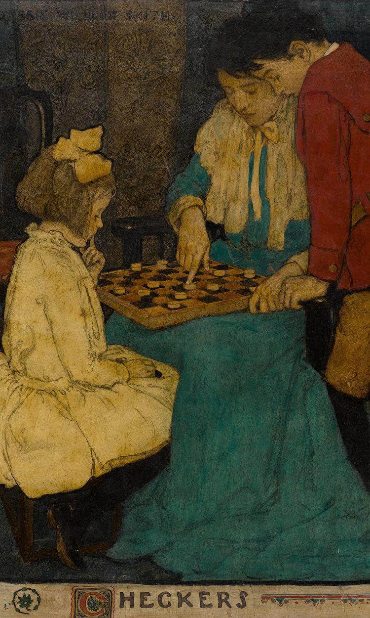 Checkers Scribners Magazine Illustration December 1902 By Jessie Willcox Smith - Image 6