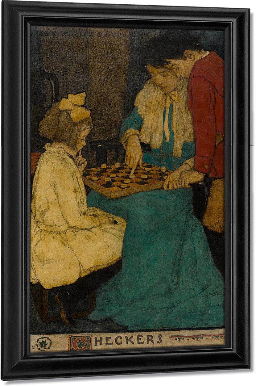 Checkers Scribners Magazine Illustration December 1902 By Jessie Willcox Smith - Image 7