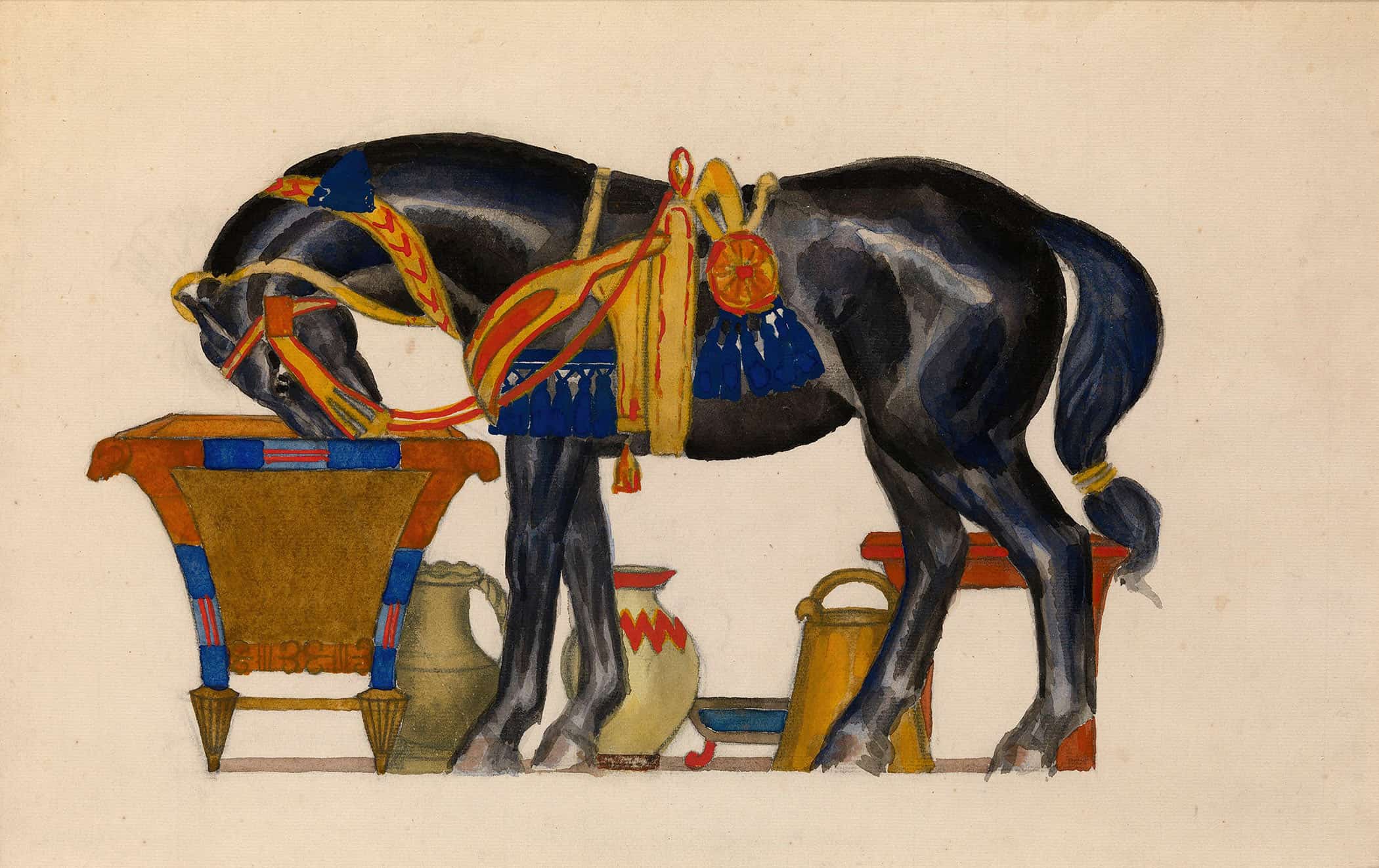 Cheval Sabreuvant by Leon Bakst - Image 2