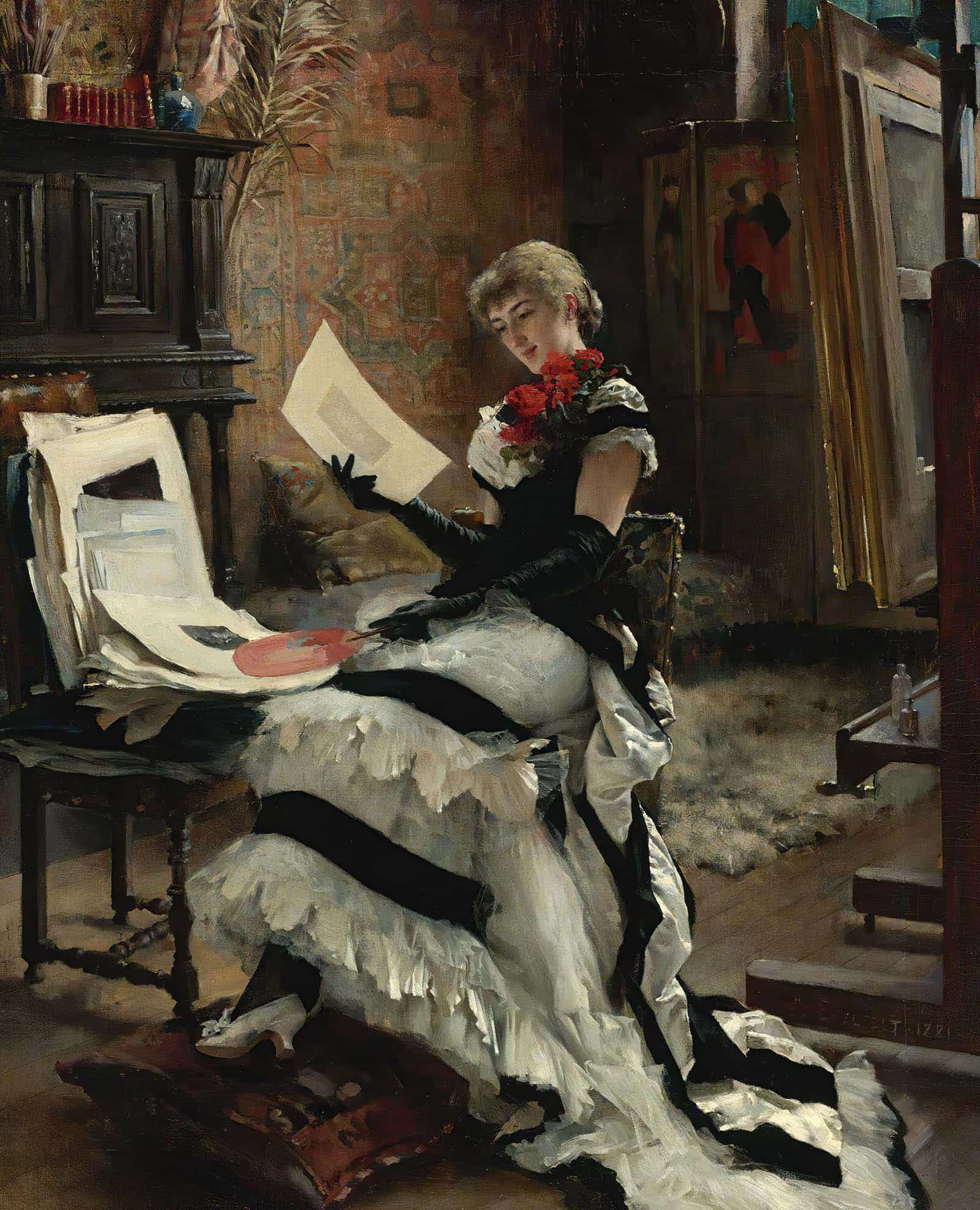 Chez Lartiste Les Gravures by Albert Edelfelt