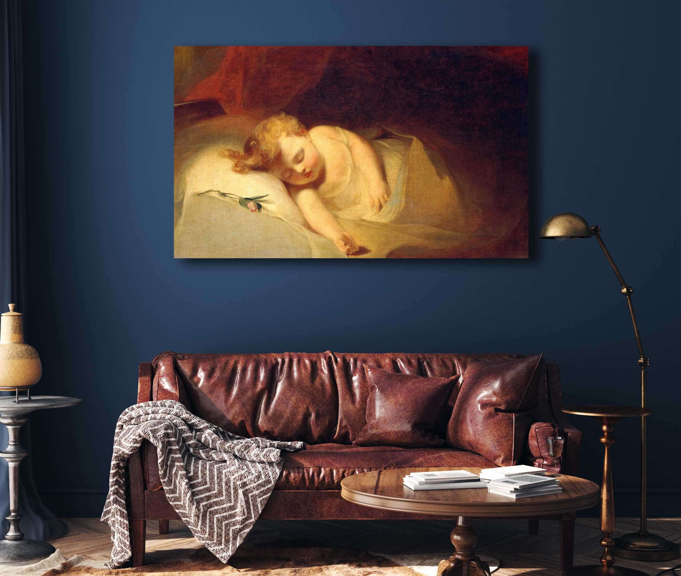 Child Asleep The Rosebud by Thomas Sully - Image 4