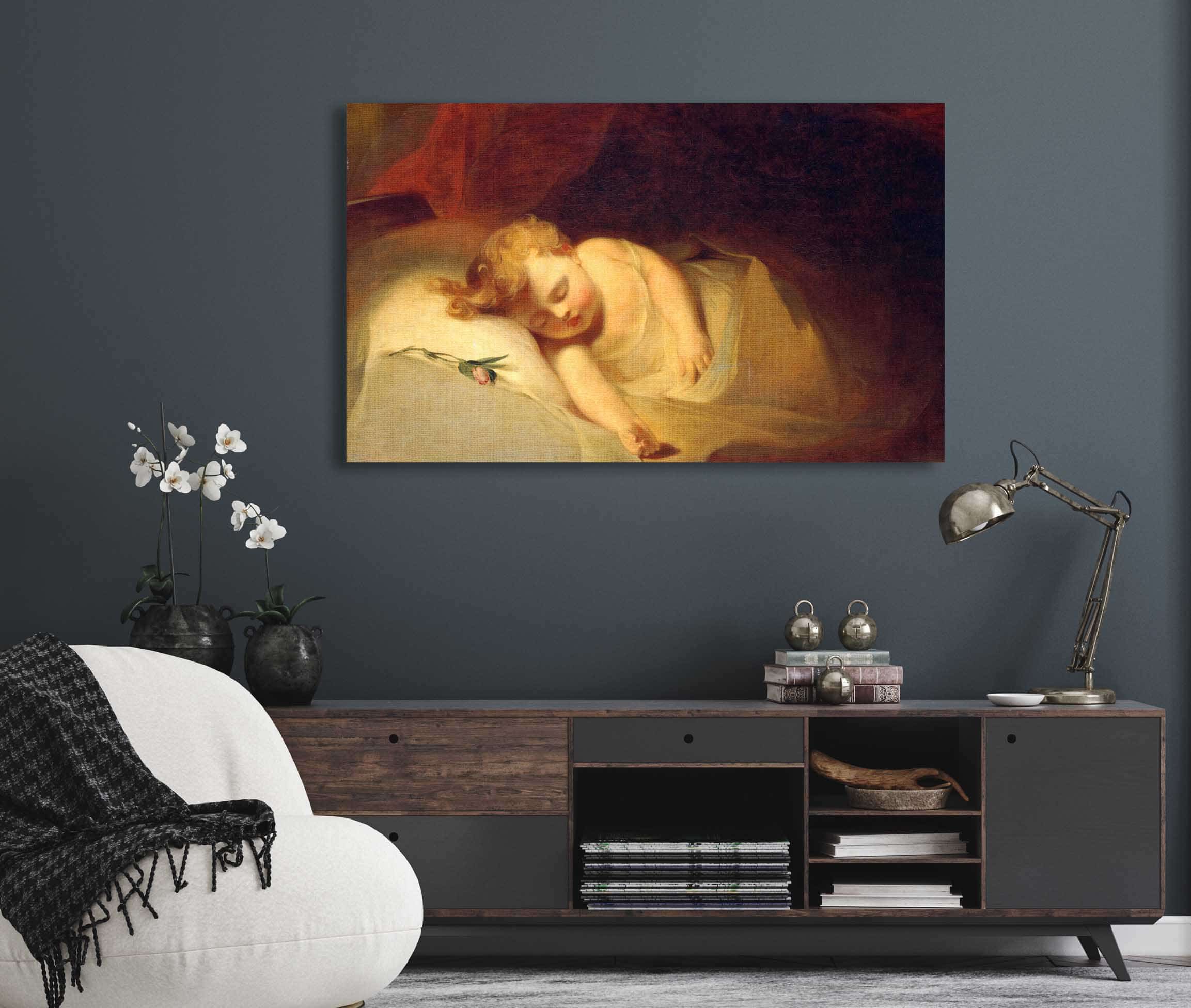 Child Asleep The Rosebud by Thomas Sully - Image 5