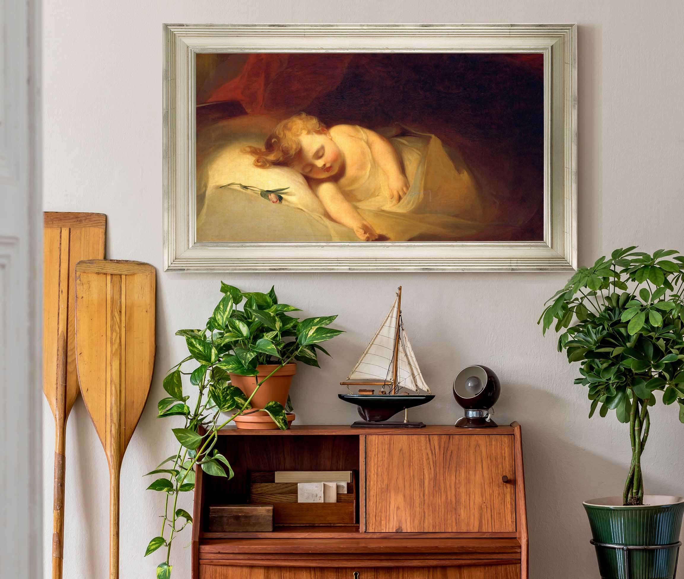 Child Asleep The Rosebud by Thomas Sully - Image 6