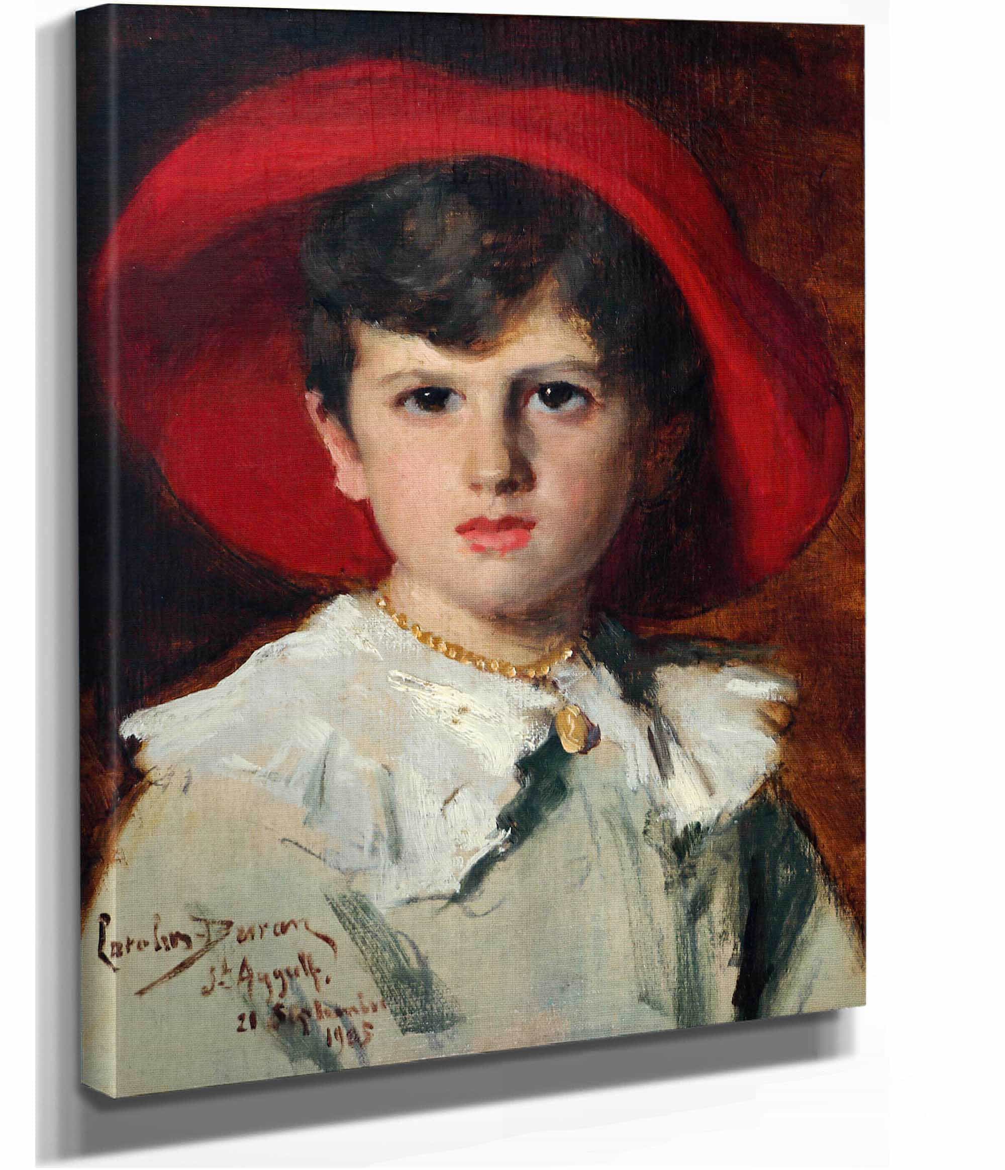 Child In A Red Hat Michel Feydeau Son Of Georges by Carolus Duran - Image 2