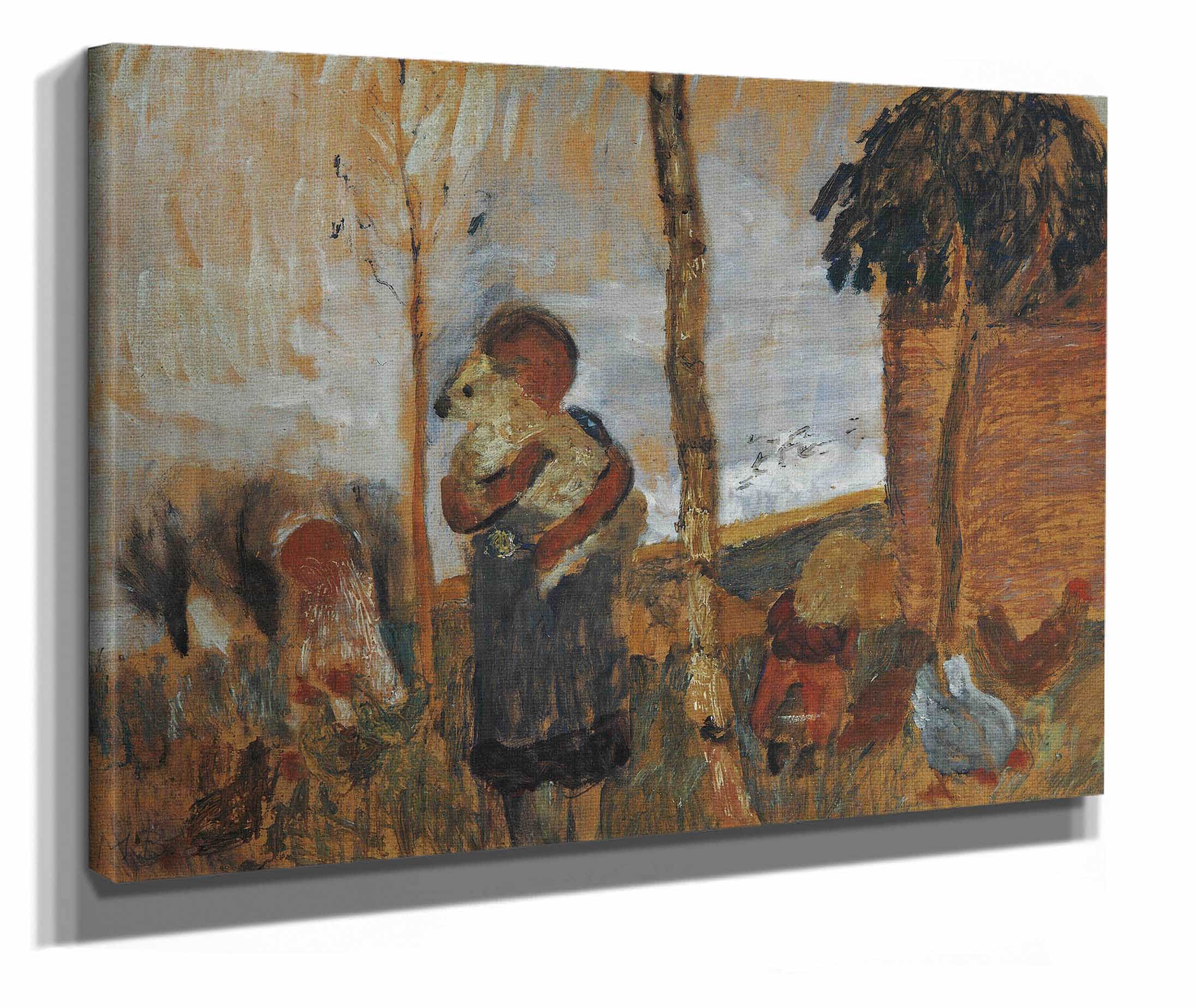 Children And Chickens In Front Of A Landscape by Paula Modersohn Becker - Image 2