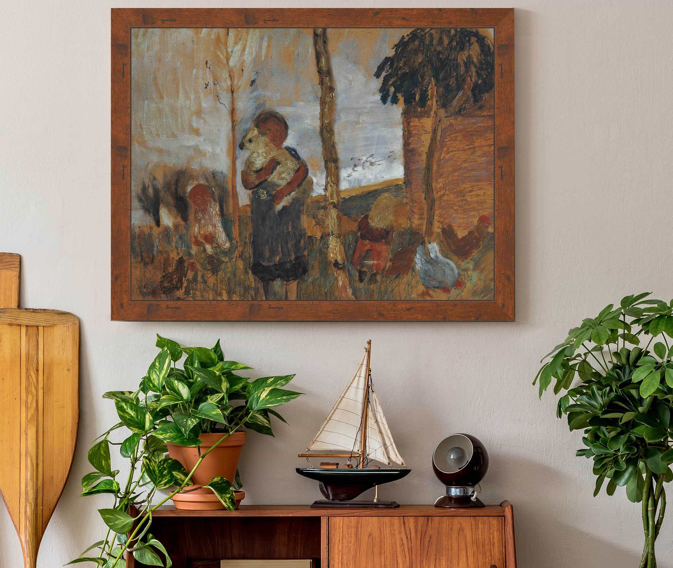 Children And Chickens In Front Of A Landscape by Paula Modersohn Becker - Image 3