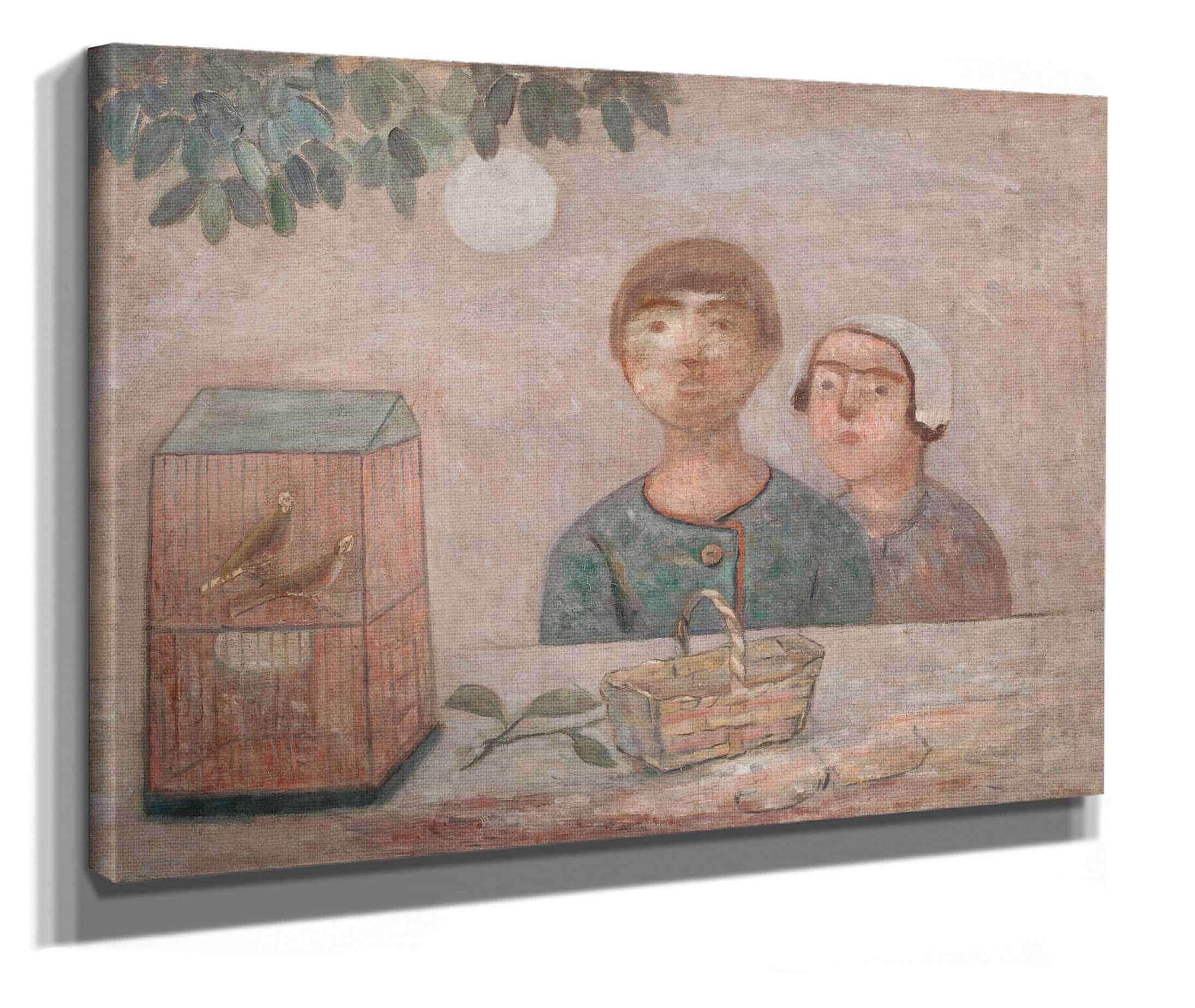 Children In Front Of A Cage With Little Birds by Tadeusz Makowski - Image 2