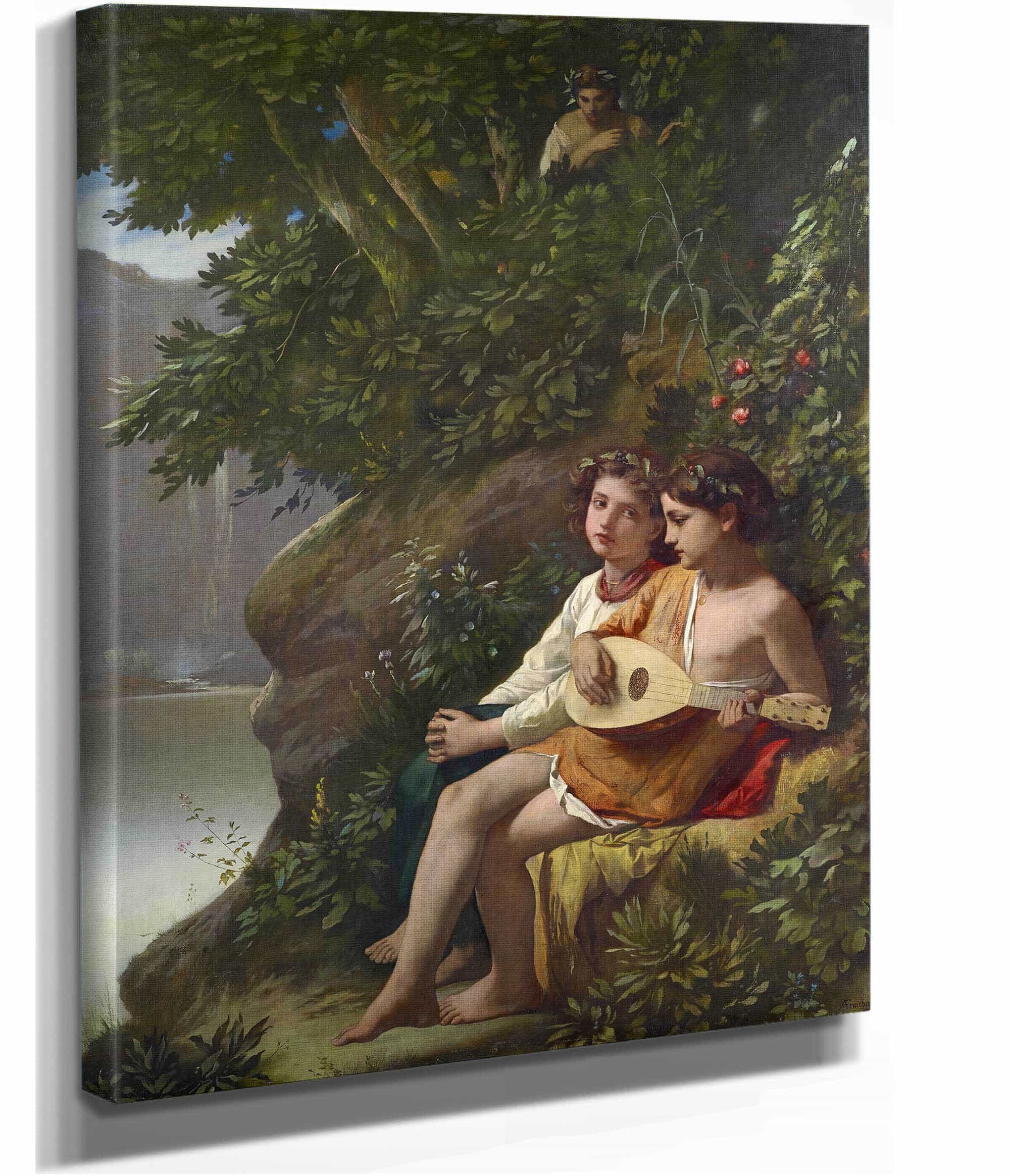 Children Making Music Overheard By A Nymph by Anselm Feuerbach - Image 2