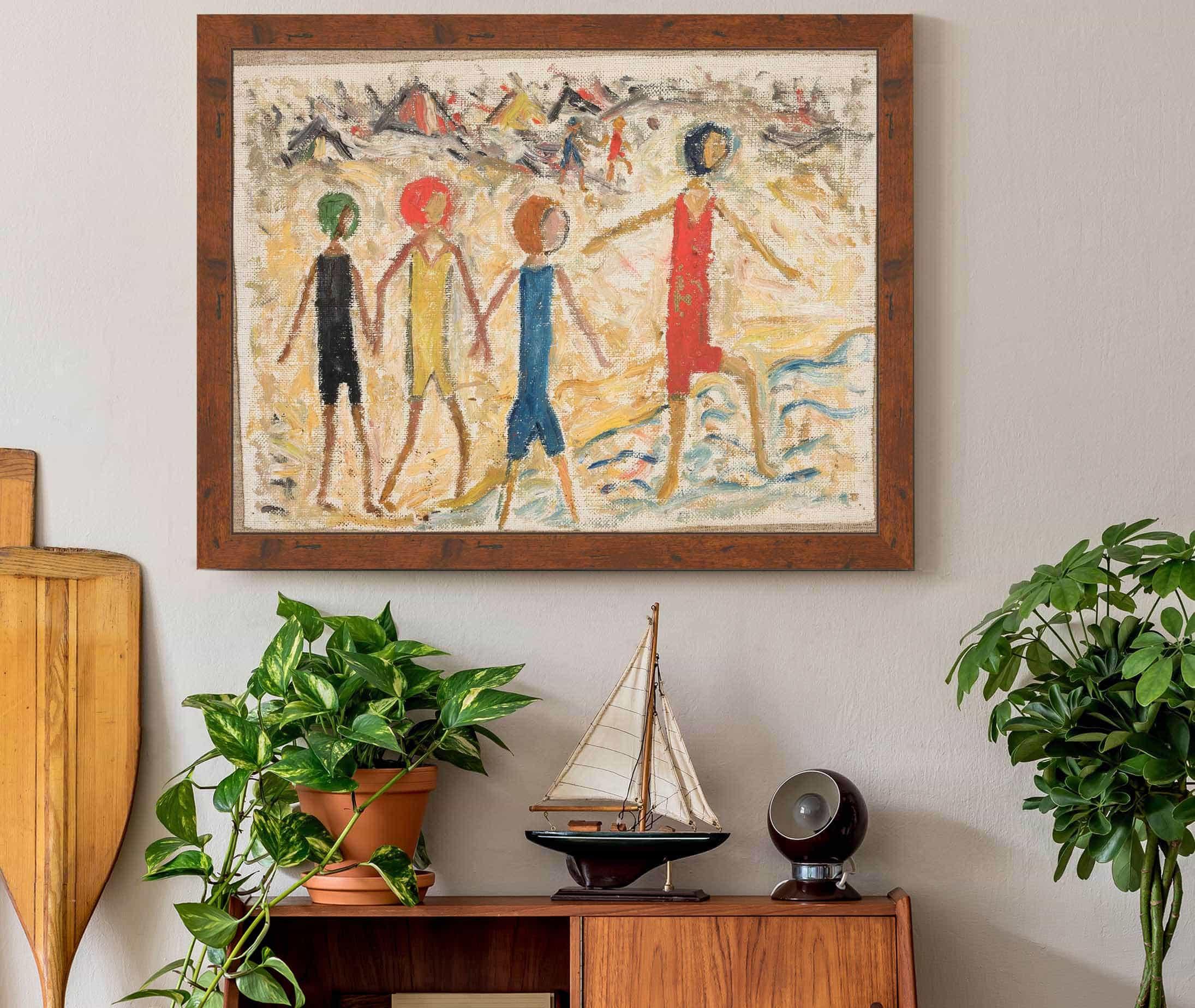 Children On A Beach by Tadeusz Makowski - Image 3