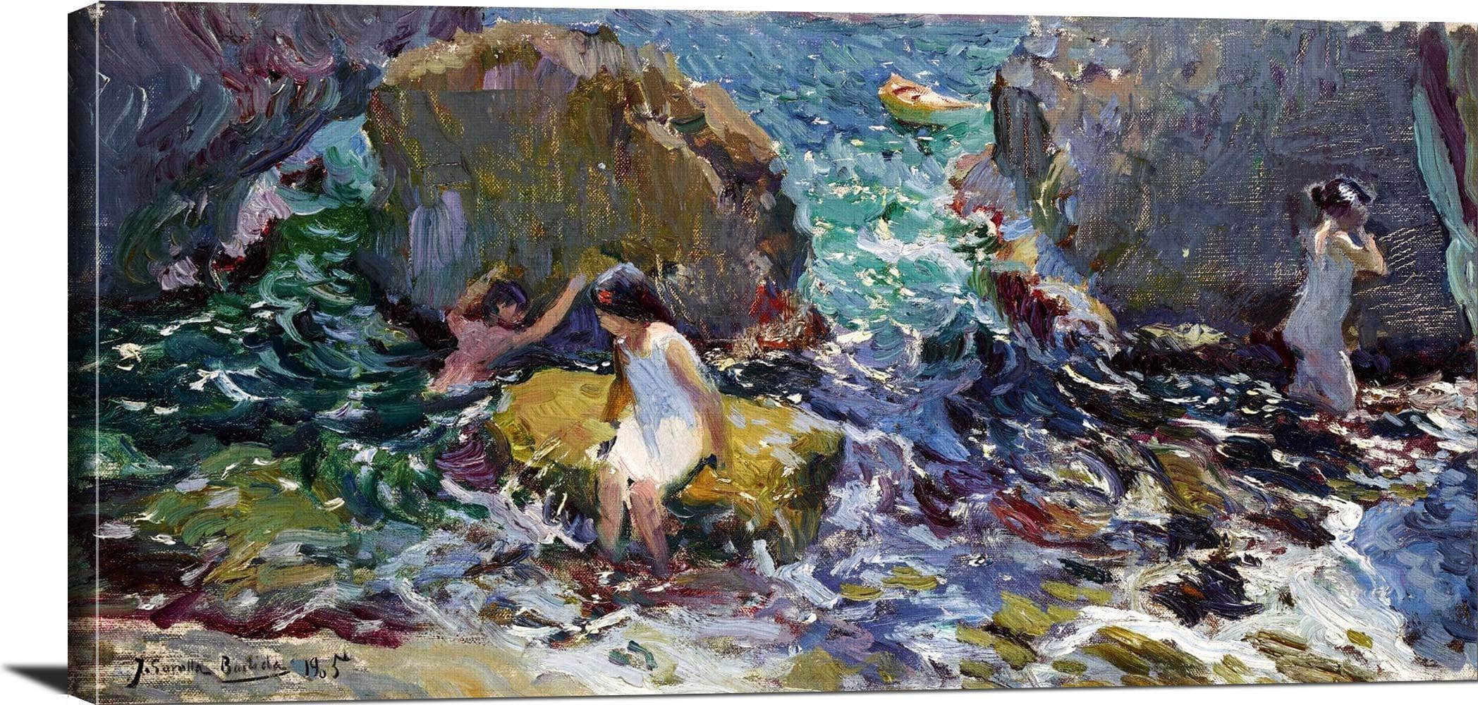 Children On The Shore, Javea Painting Joaquin Sorolla Canvas Art - Image 3