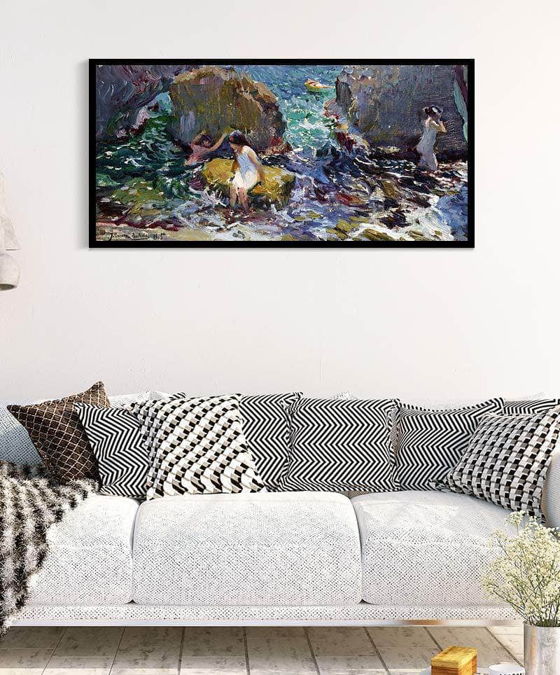 Children On The Shore, Javea Painting Joaquin Sorolla Canvas Art - Image 4