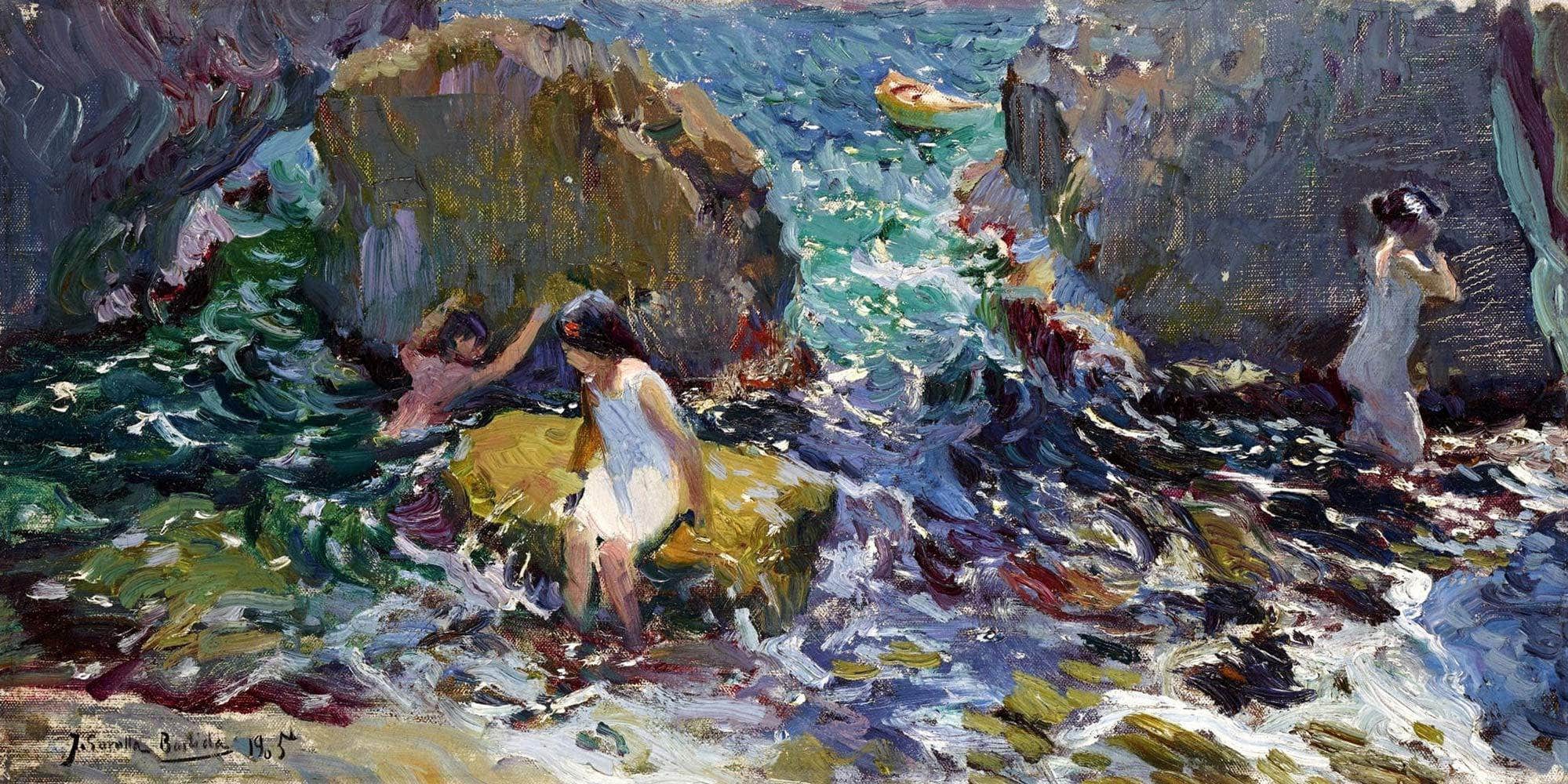 Children On The Shore, Javea Painting Joaquin Sorolla Canvas Art - Image 5