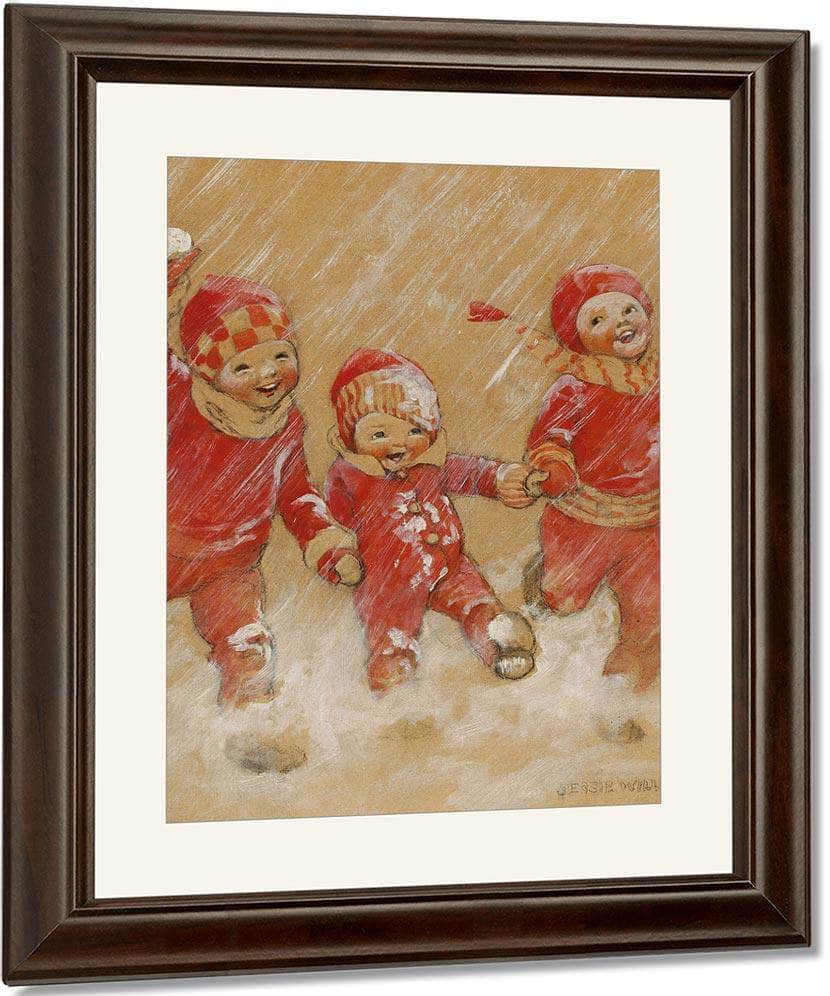 Children Playing In The Snow By Jessie Willcox Smith - Image 4