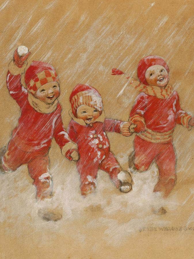 Children Playing In The Snow By Jessie Willcox Smith - Image 6