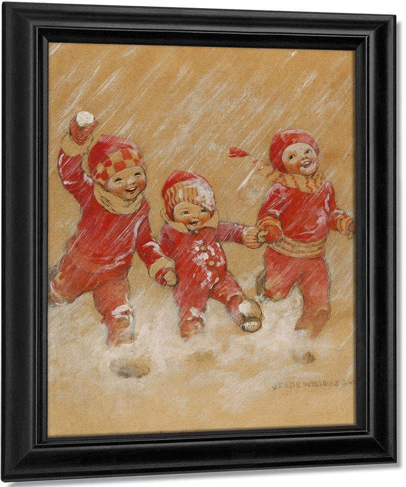 Children Playing In The Snow By Jessie Willcox Smith - Image 7