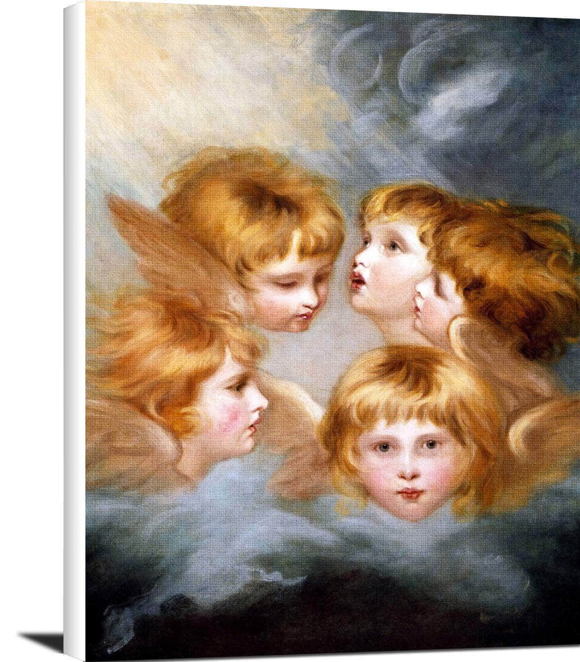 Child's Portrait Views Heads Of Angels Painting Joshua Reynolds Canvas Art