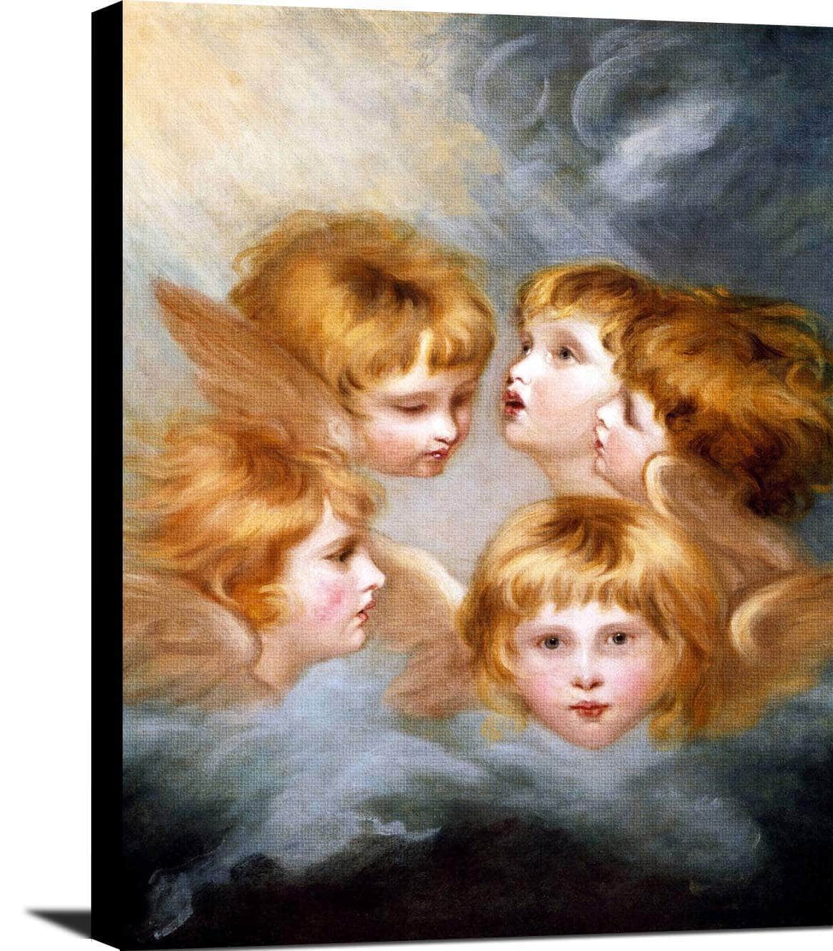 Child's Portrait Views Heads Of Angels Painting Joshua Reynolds Canvas Art - Image 2
