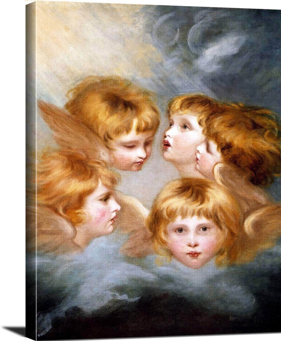 Child's Portrait Views Heads Of Angels Painting Joshua Reynolds Canvas Art - Image 3