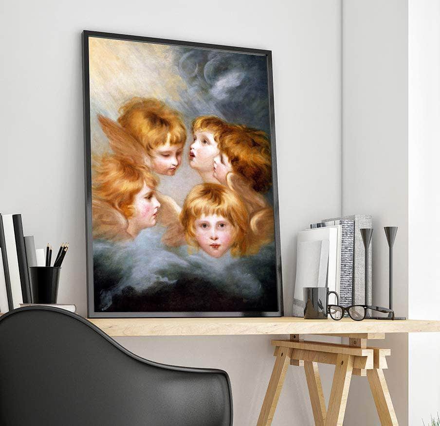 Child's Portrait Views Heads Of Angels Painting Joshua Reynolds Canvas Art - Image 4