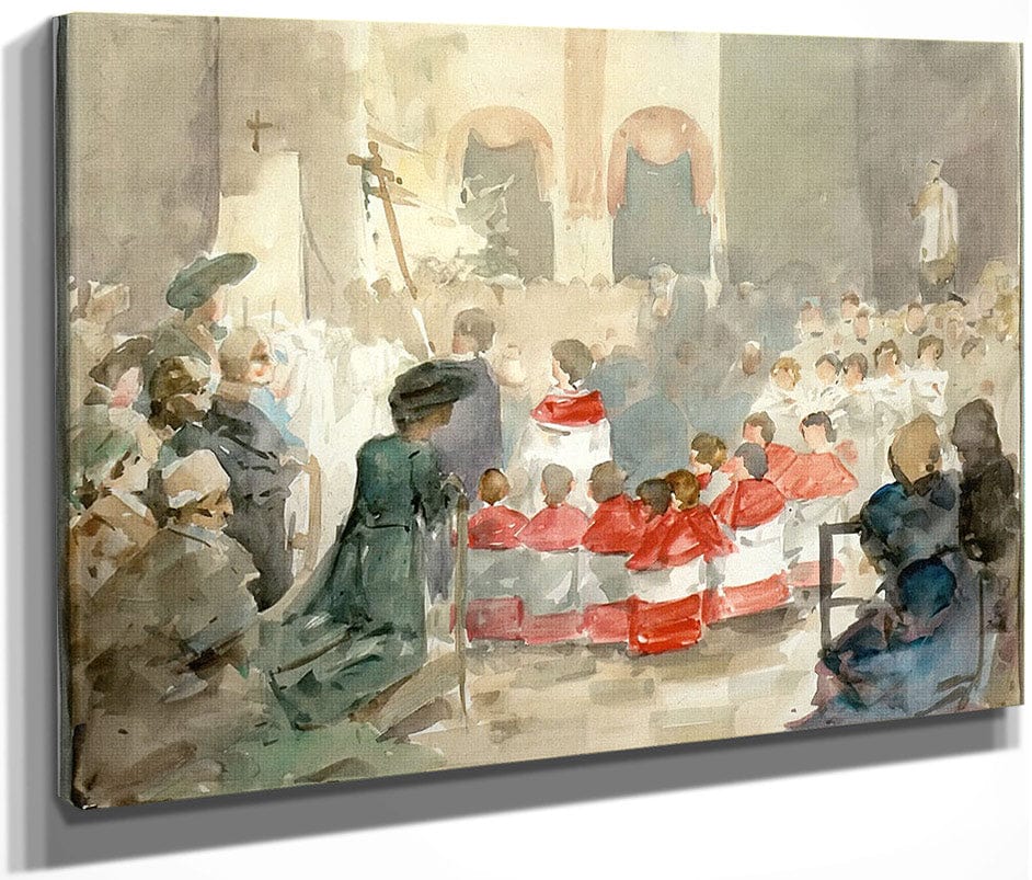 Choirboys At The Petrove Church By Alphonse Mucha