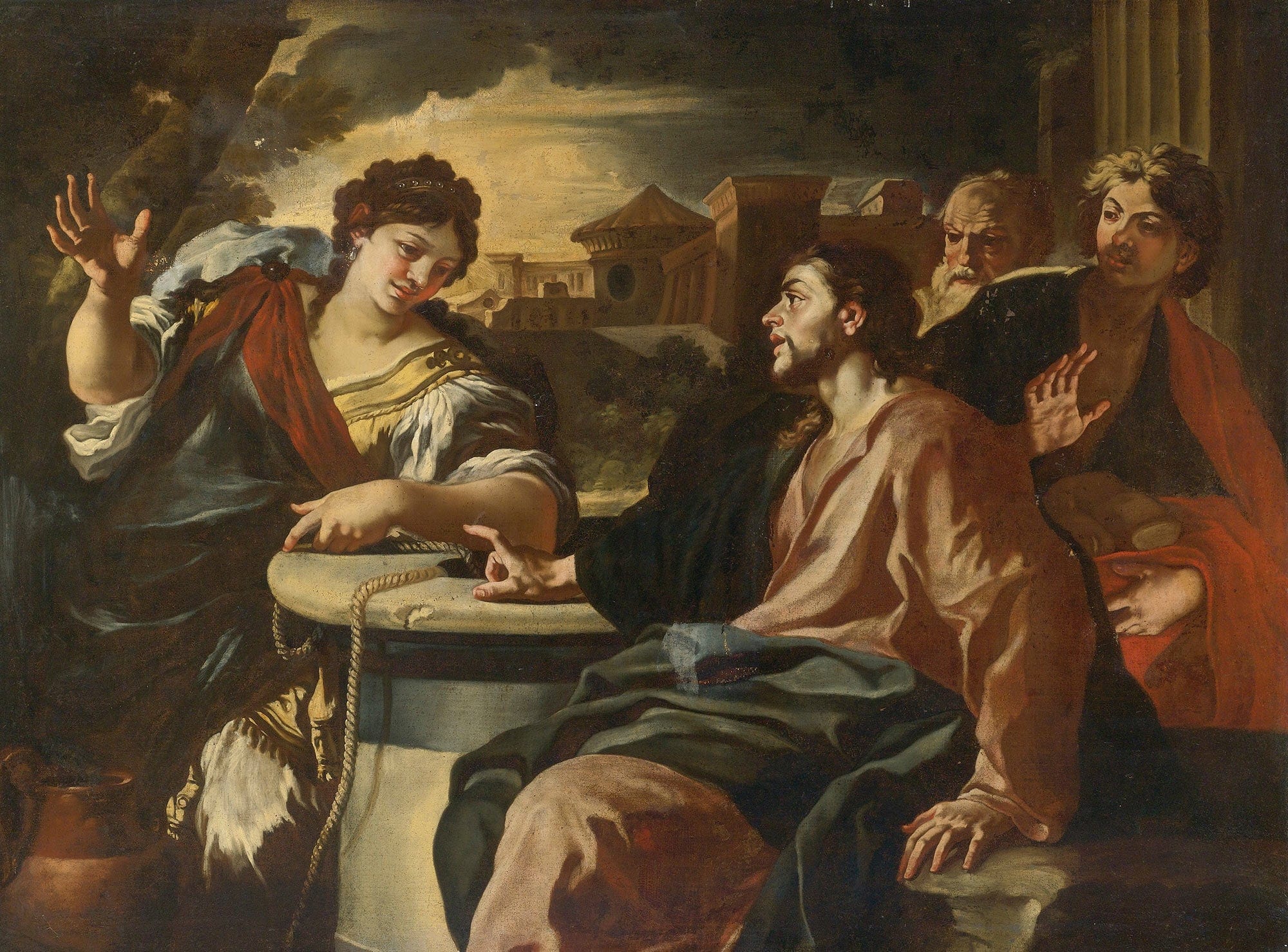 Christ And The Woman Of Samaria by Francesco Solimena - Image 2