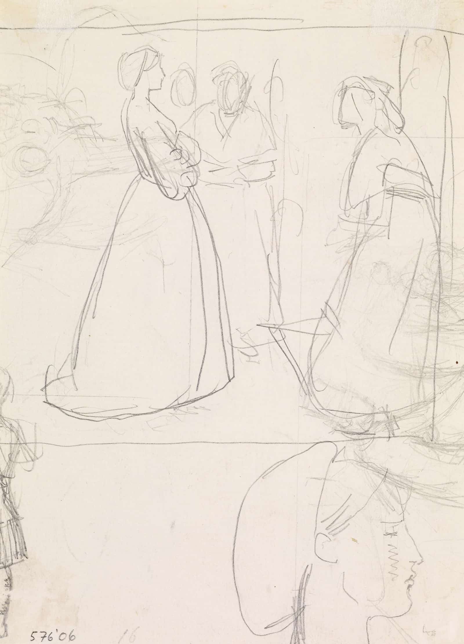 Christina Rossettis Maude Clare Figure And Head Studies by Sir John Everett Millais - Image 2