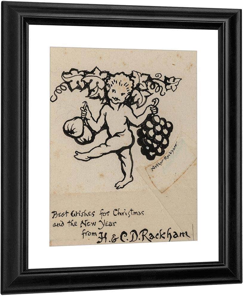Christmas Greeting Card Preliminary By Arthur Rackham - Image 3
