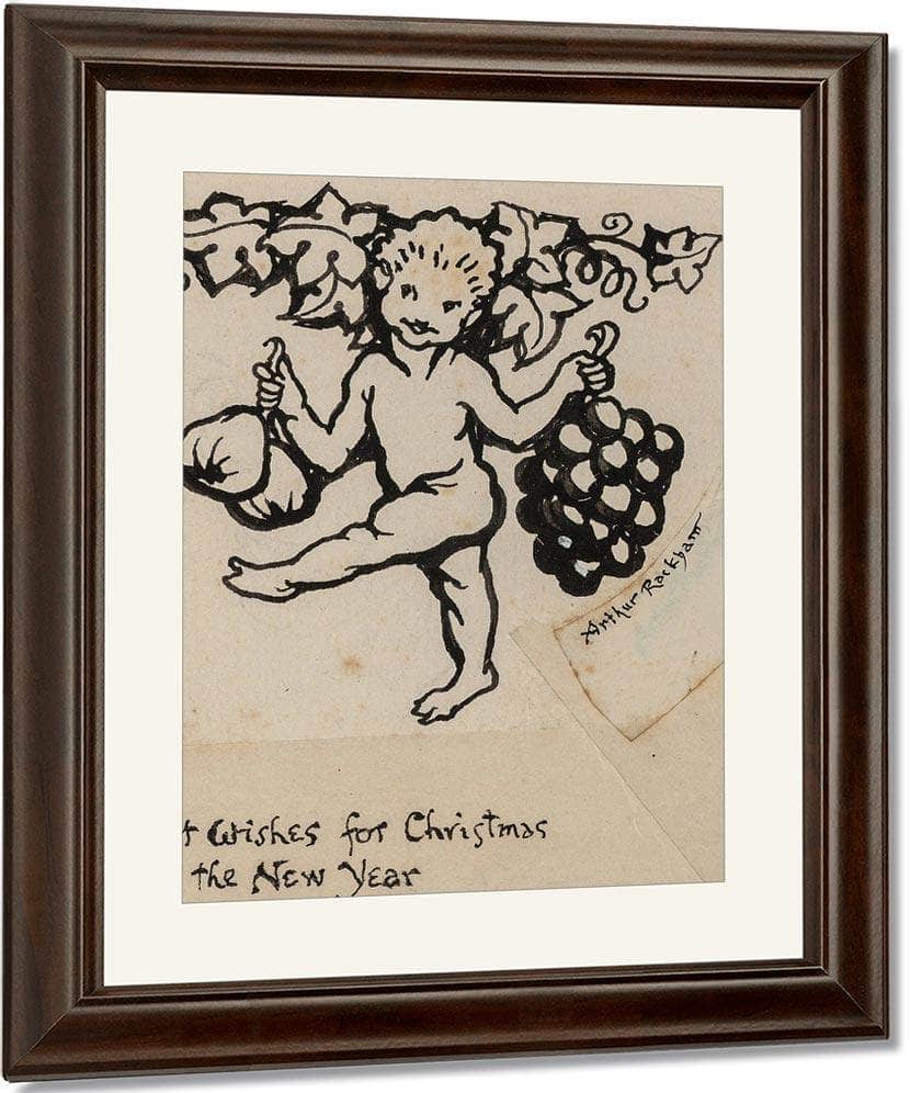 Christmas Greeting Card Preliminary By Arthur Rackham - Image 4