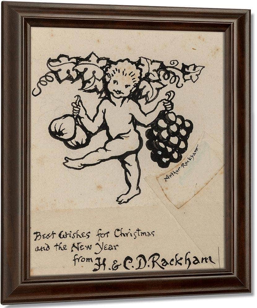 Christmas Greeting Card Preliminary By Arthur Rackham - Image 5
