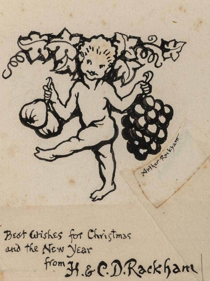 Christmas Greeting Card Preliminary By Arthur Rackham - Image 6
