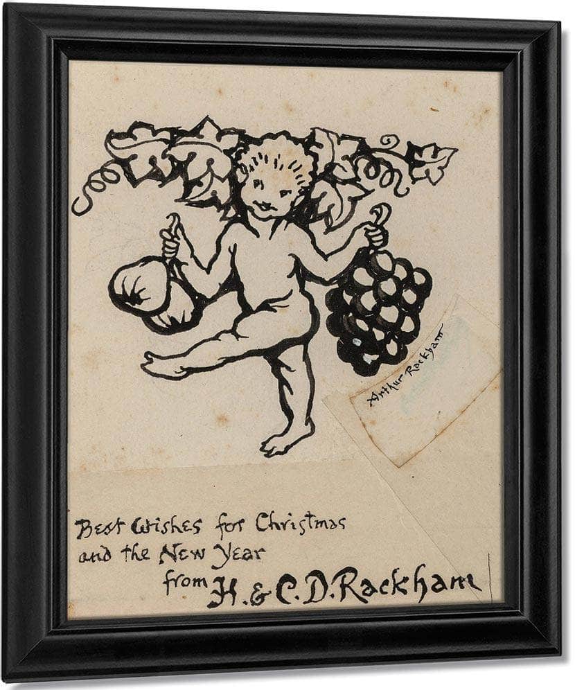 Christmas Greeting Card Preliminary By Arthur Rackham - Image 7