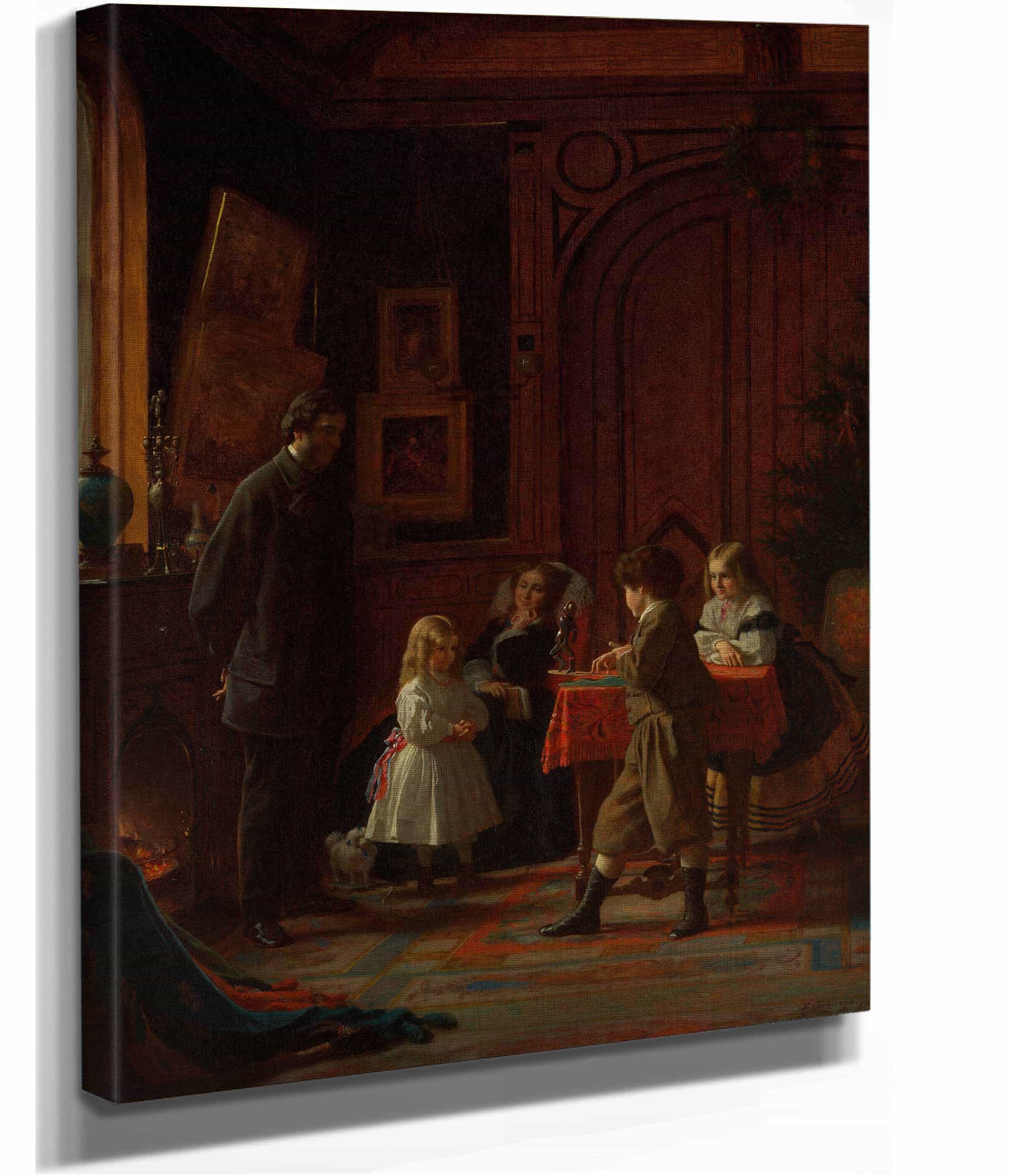 Christmas Time The Blodgett Family by Eastman Johnson - Image 2