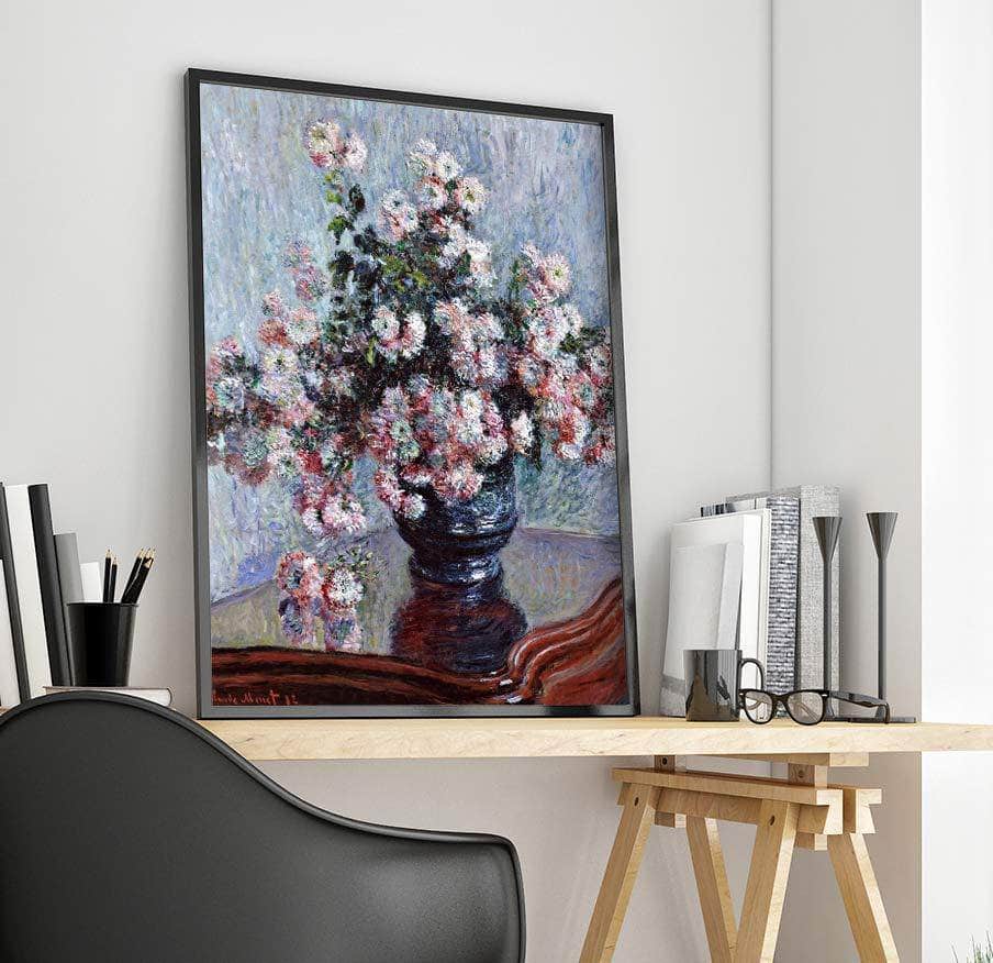 Chrysanthemums Painting Claude Monet Canvas Art - Image 4