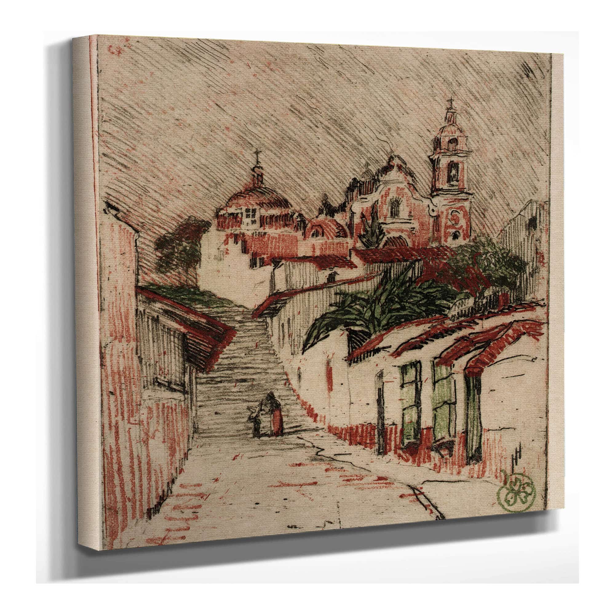 Church At Cuernavaca Mexico by Helen Hyde