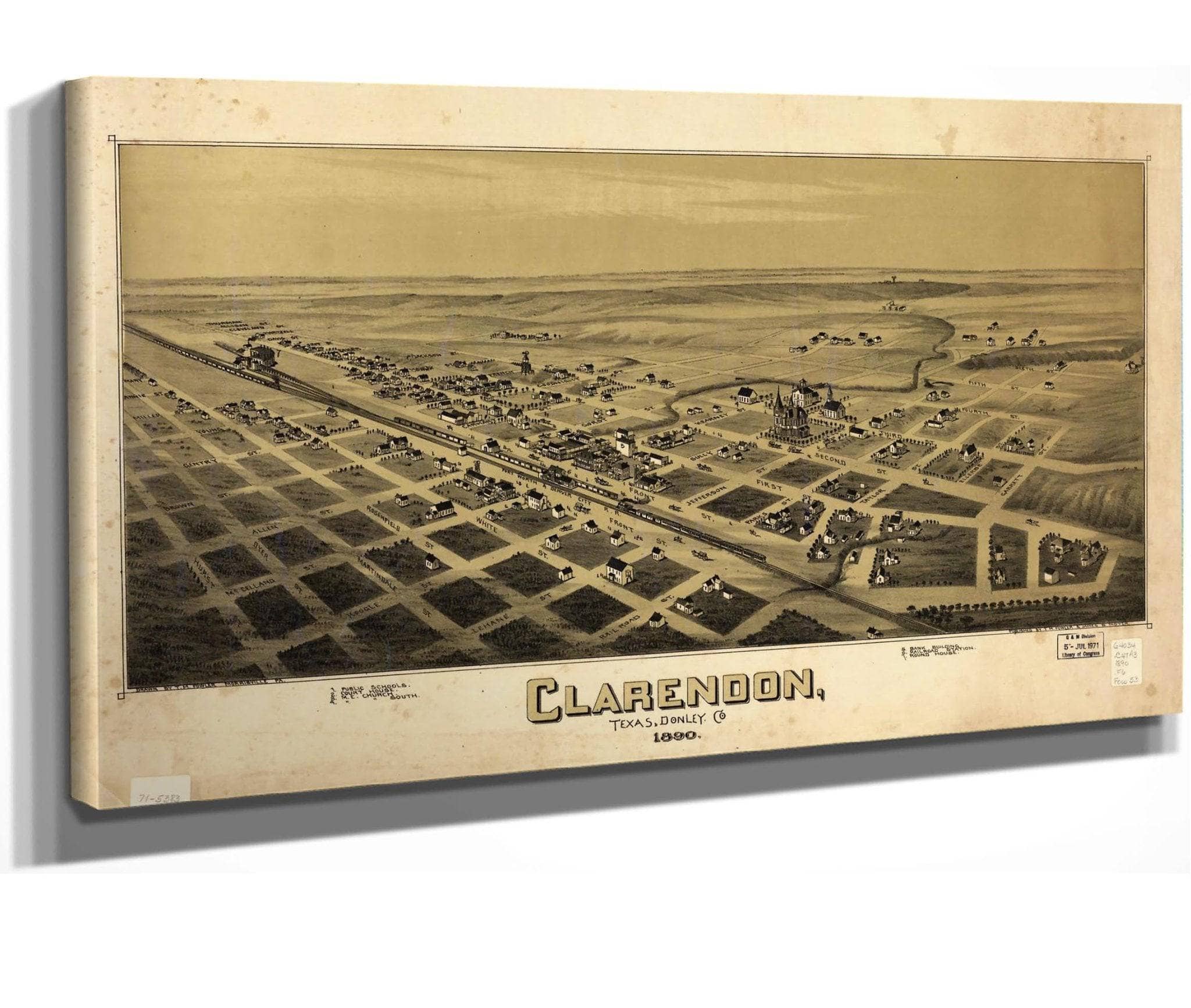 Clarendon Texas Donley Co 1890 State Of Texas