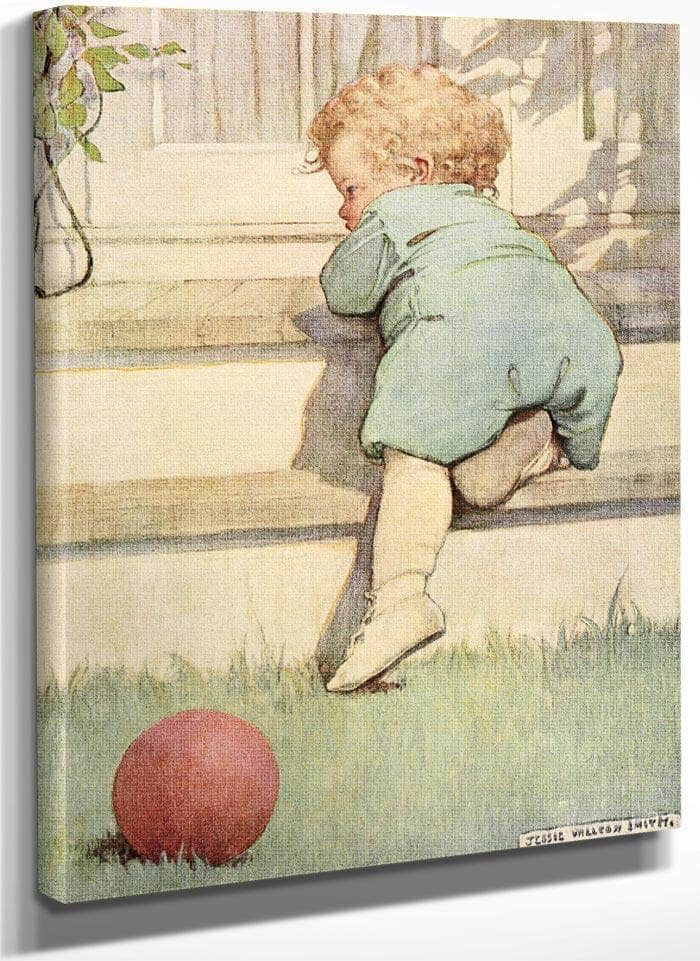 Climbing The Stairs By Jessie Willcox Smith