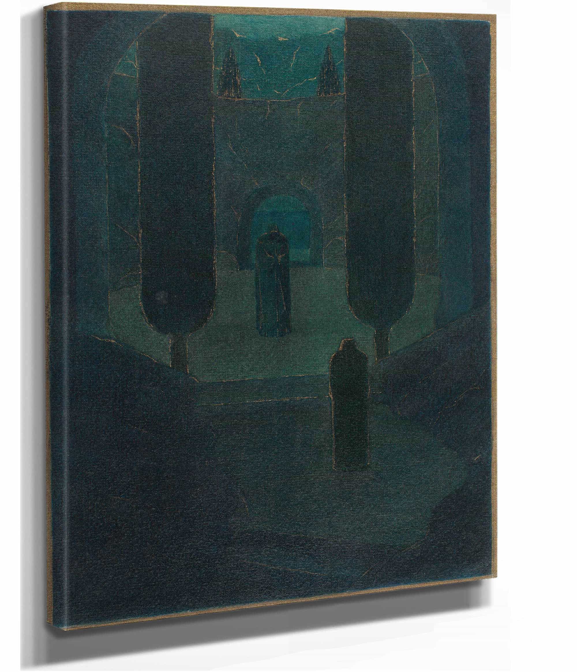 Cloaked Figures In A Dark Garden by Herbert Crowley - Image 2