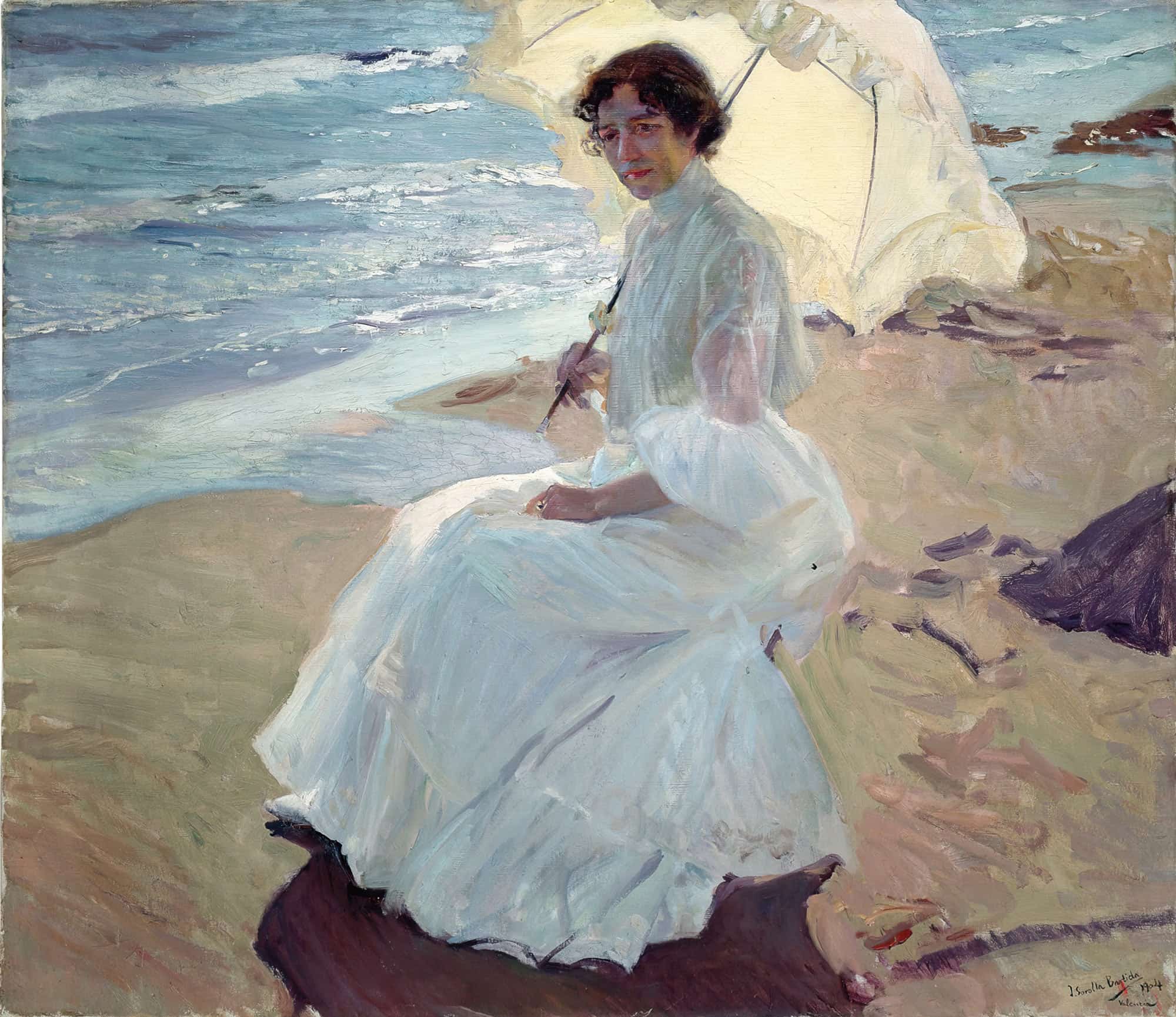 Clotilde On The Beach by Joaquin Sorolla