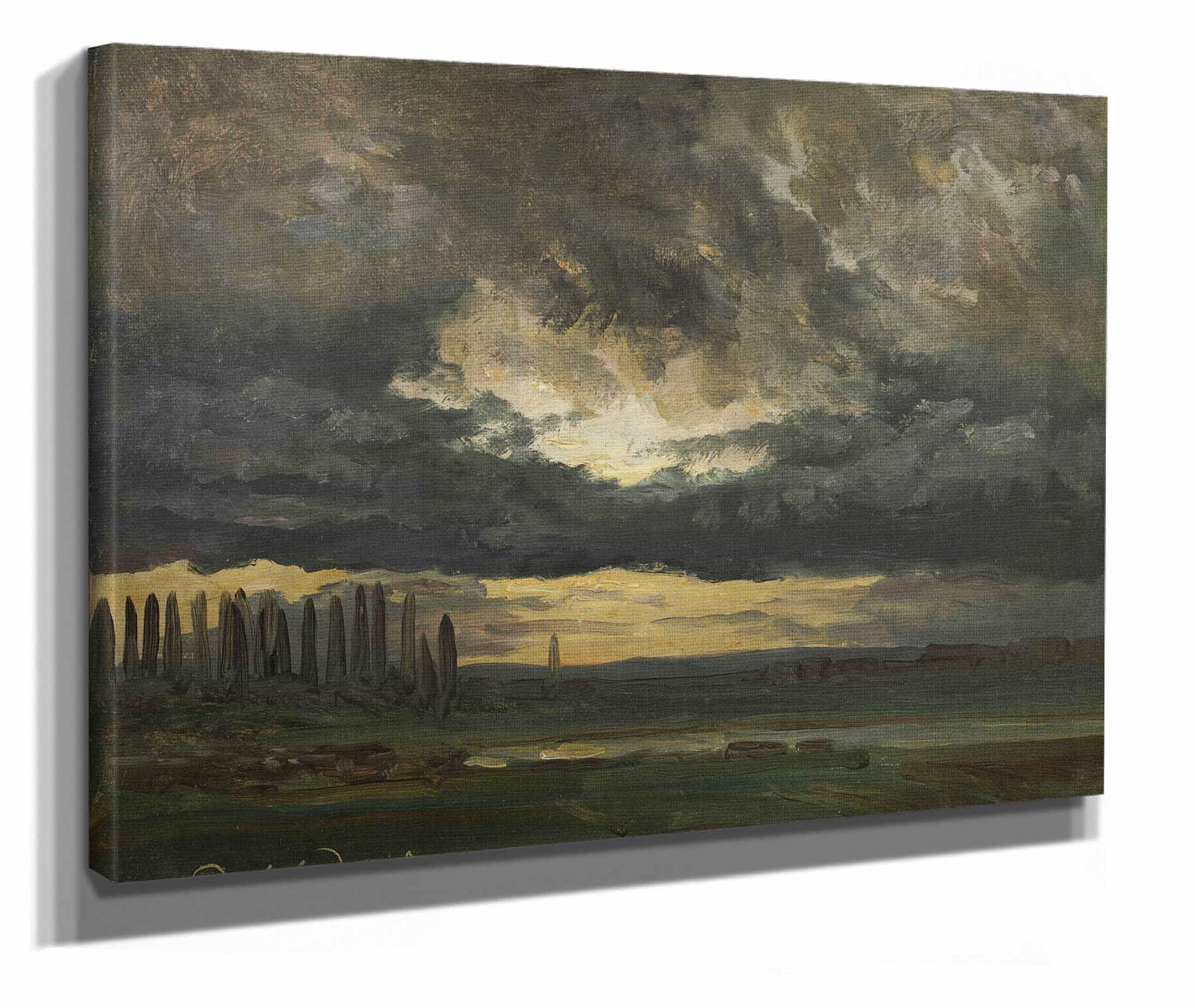 Cloud Study Over The Elbe With Poplars by Johan Christian Dahl - Image 2