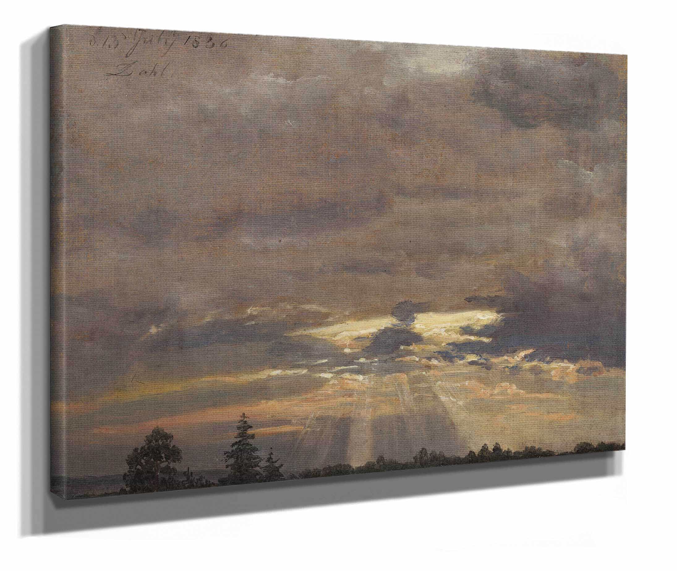 Cloud Study With Sunbeams by Johan Christian Dahl - Image 2