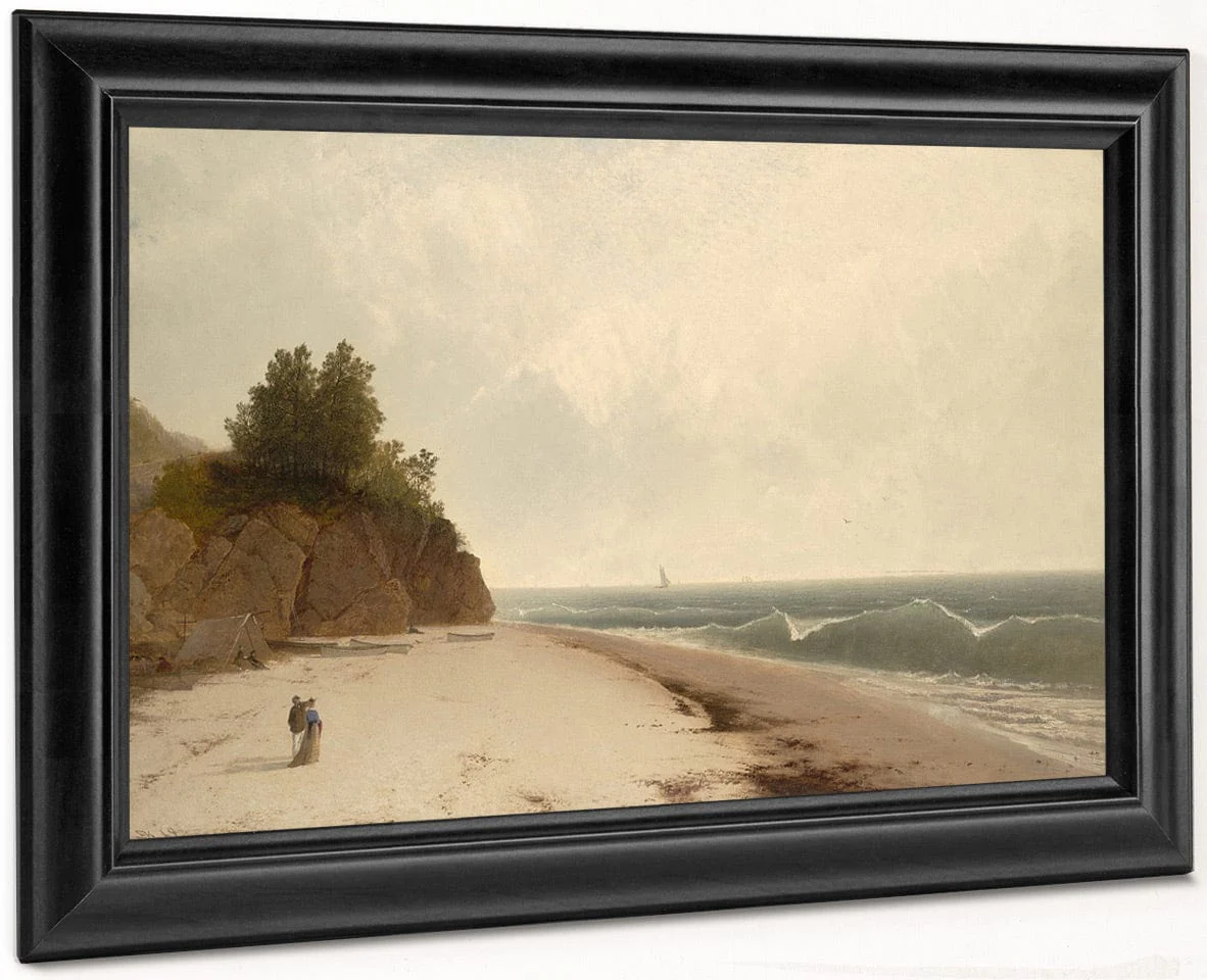 Coast Scene With Figures (Beverly Shore) By John Frederick Kensett - Image 6